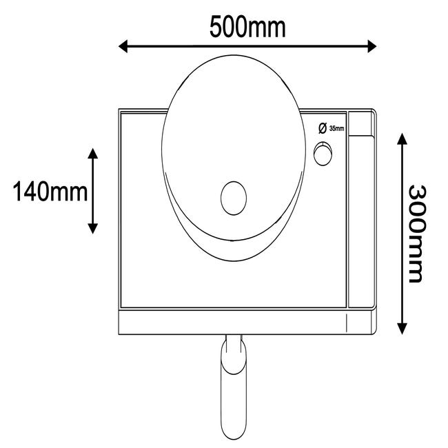 Kit encimera con lavabo Mini Stone negro 50x30 cm