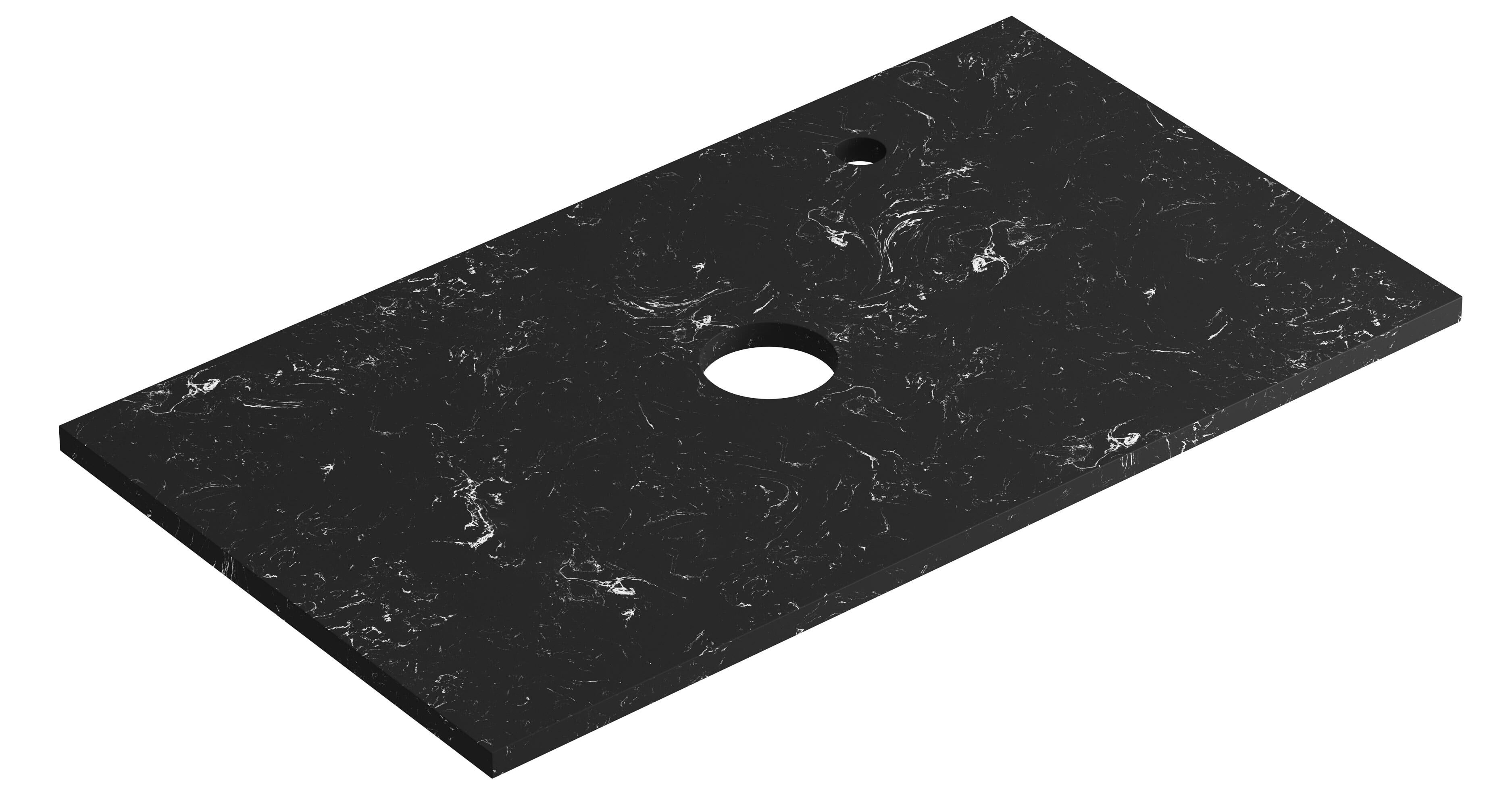 Encimera lavabo posar negro 80x46x2 cm