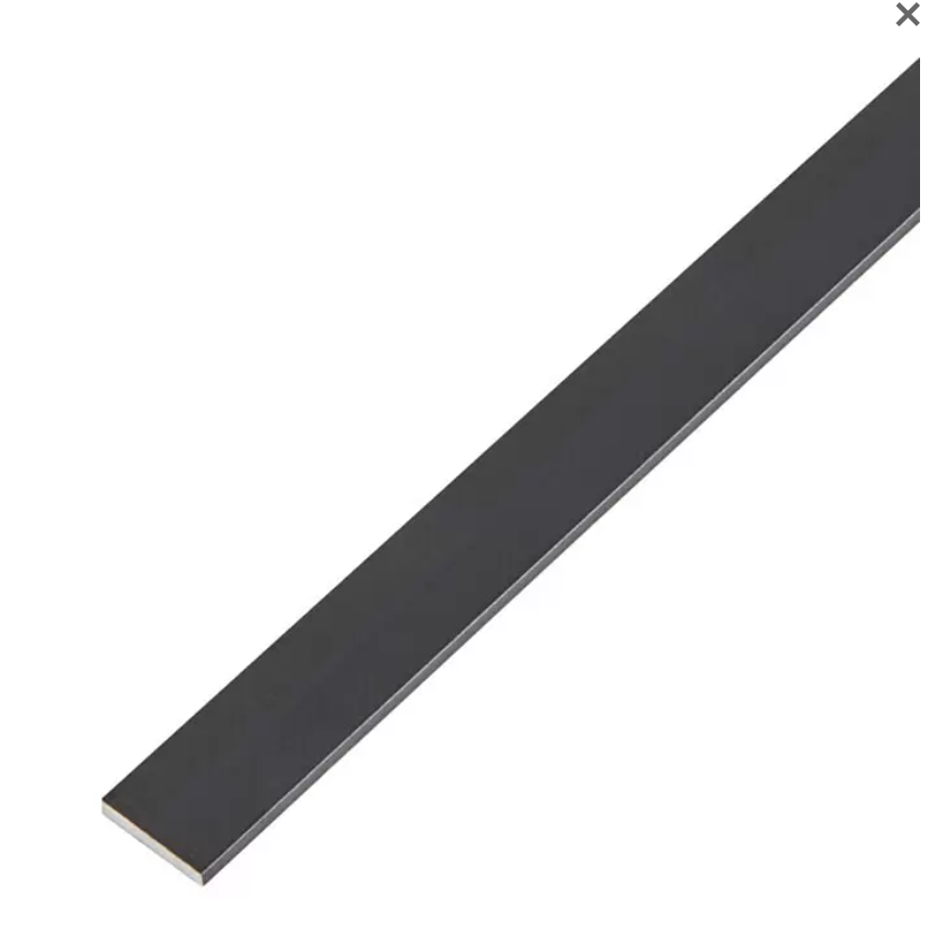 Kit dos perfiles decorativos pletina aluminio negro de 20x3mm y 33cm de largo