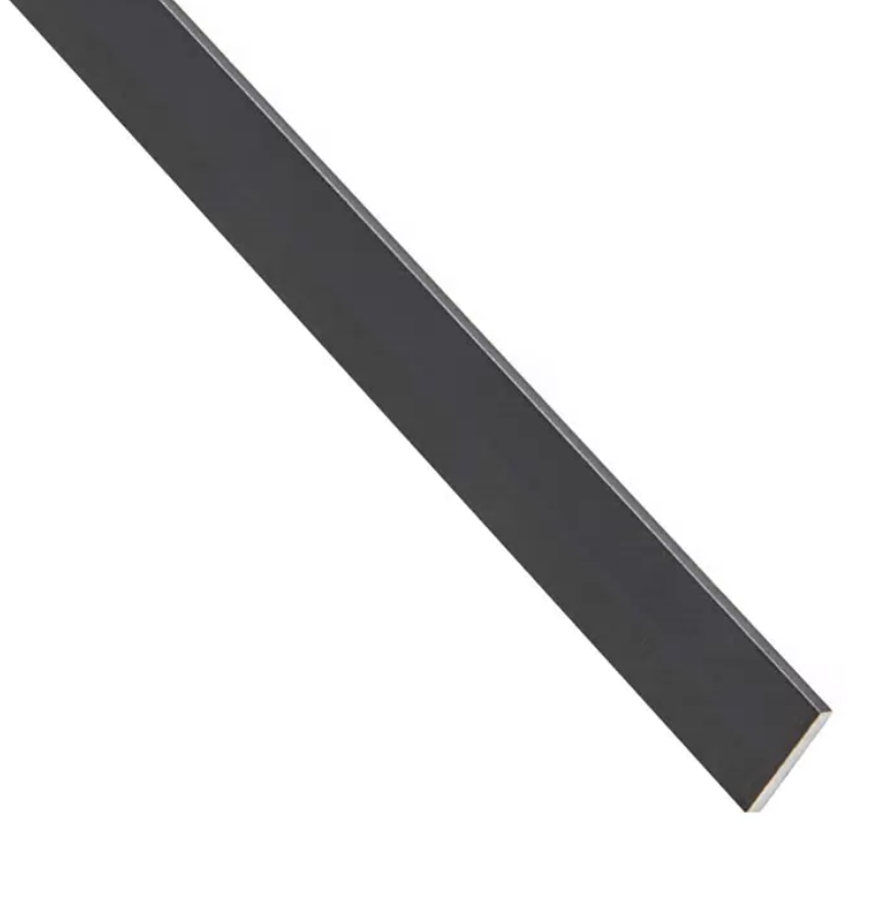 Kit dos perfiles decorativos pletina aluminio negro de 20x3mm y 125cm de largo