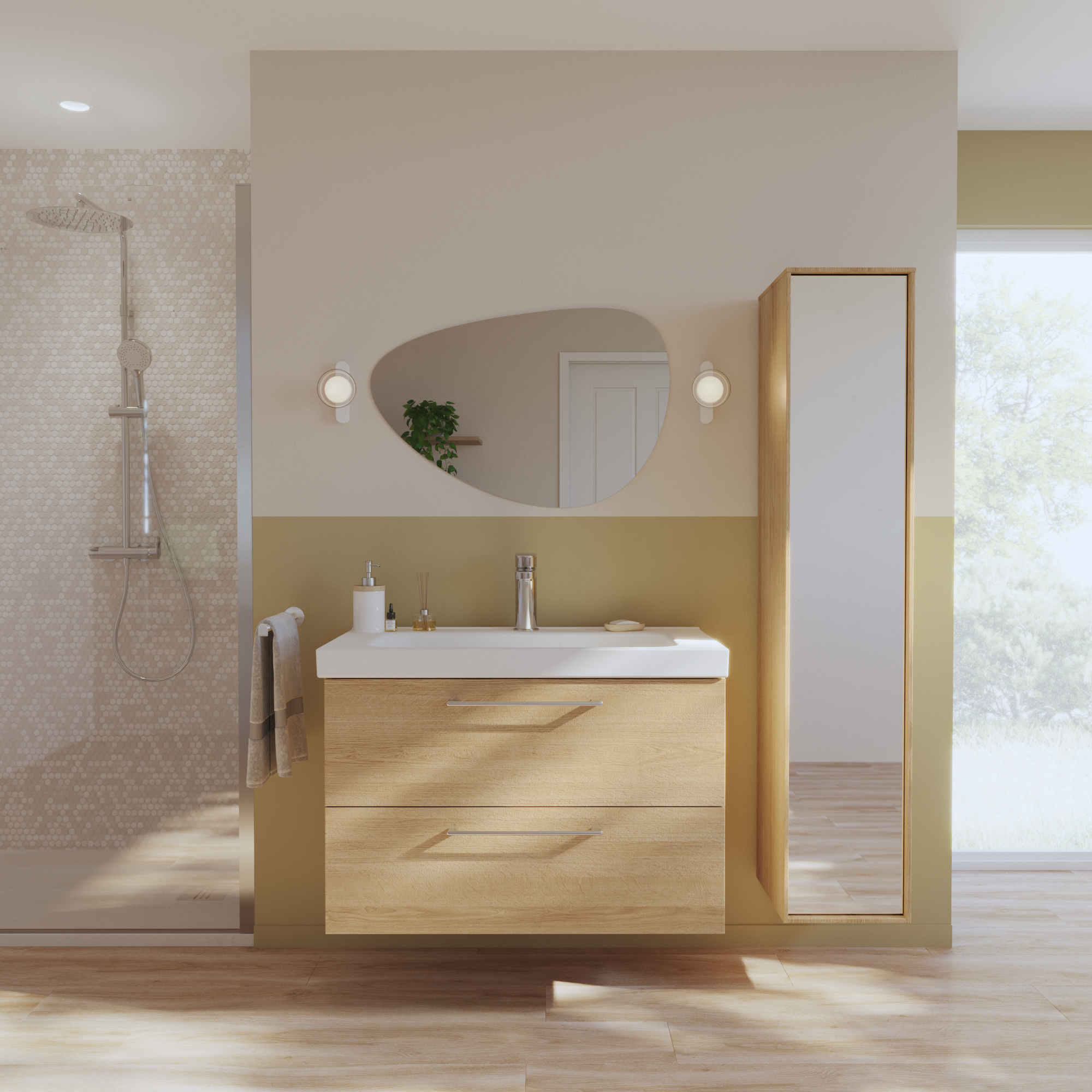 Mueble de baño con lavabo remix 90x46 cm