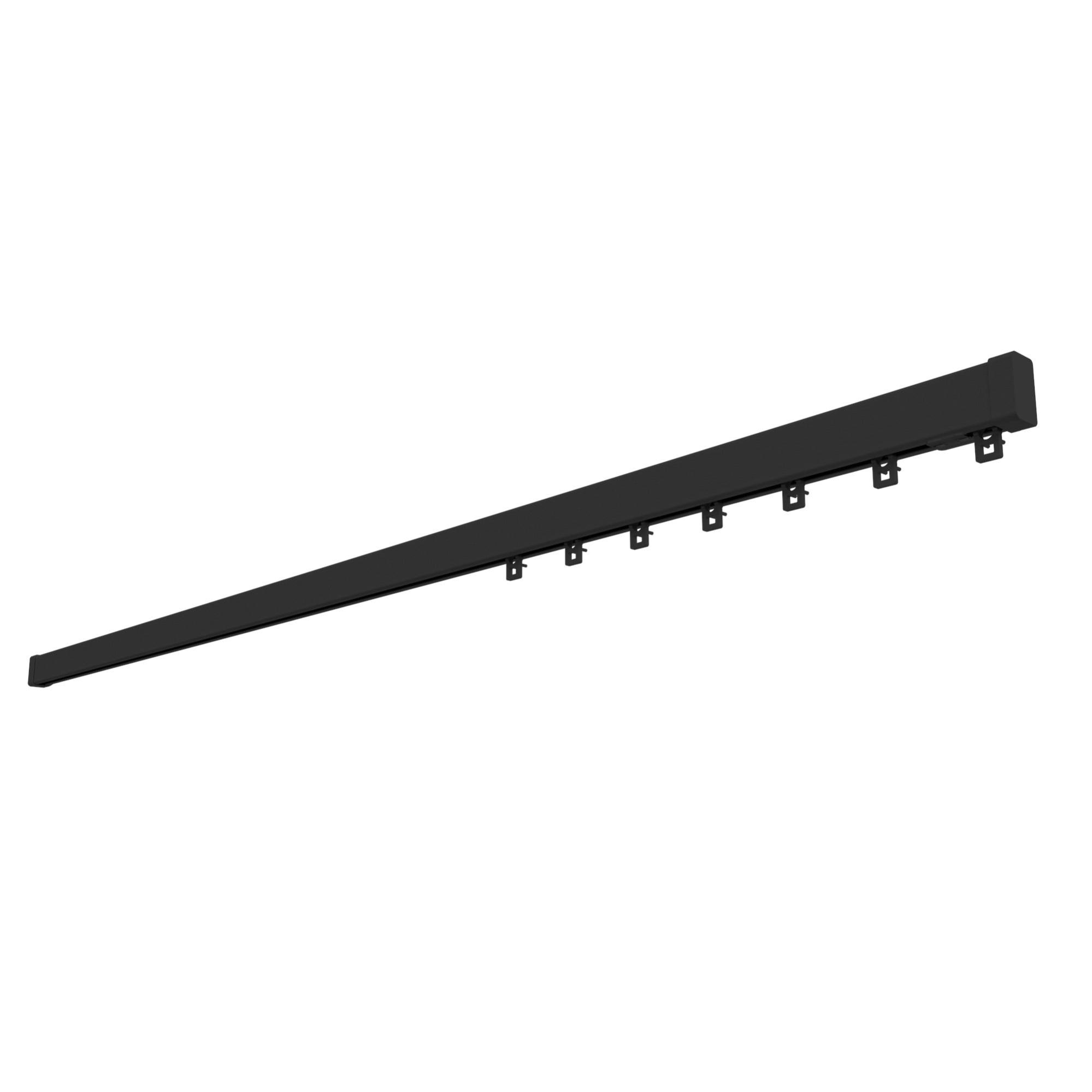 Kit de riel rev manual onda cuadrado negro 150cm