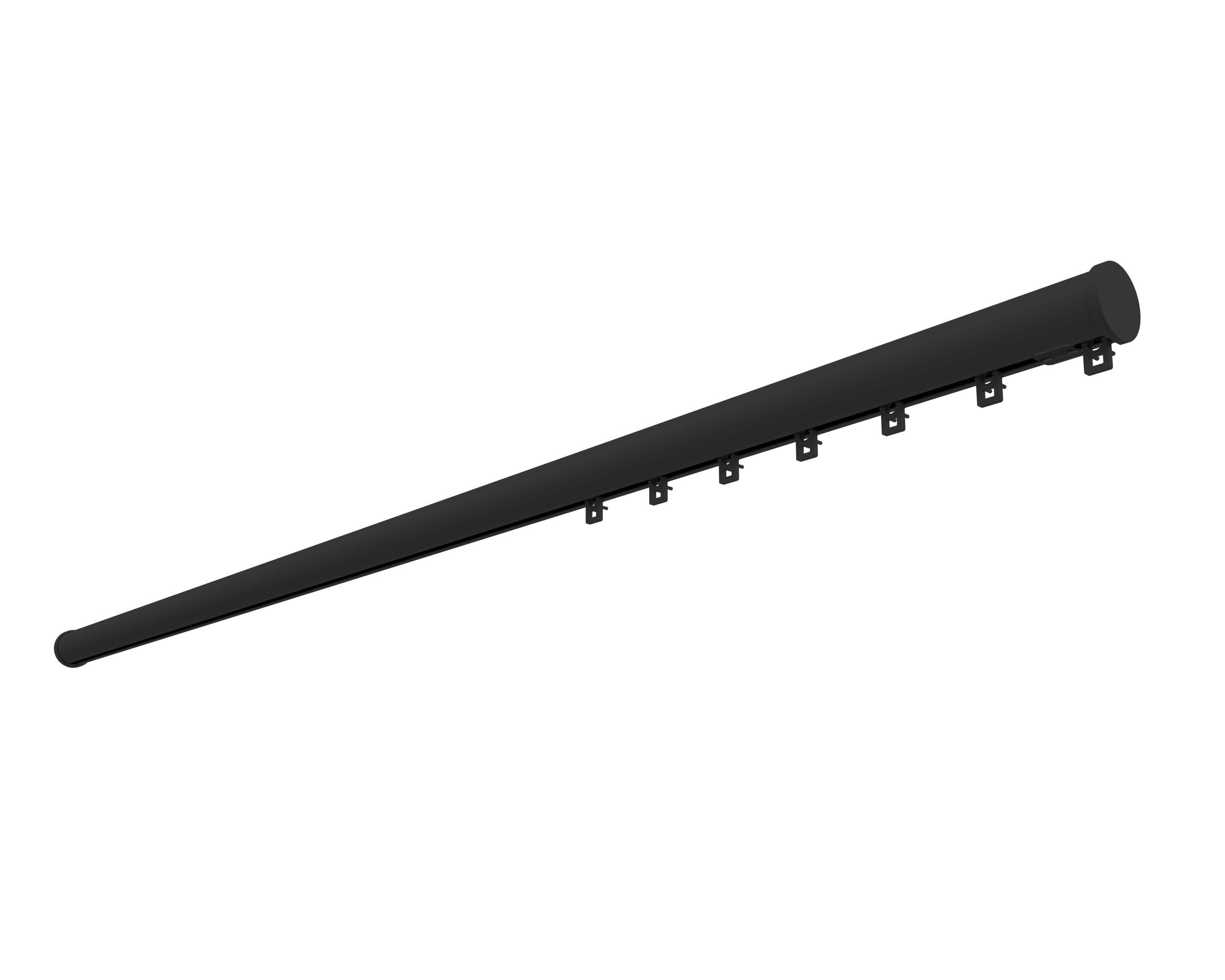 Kit de riel rev manual onda redondo negro 150cm