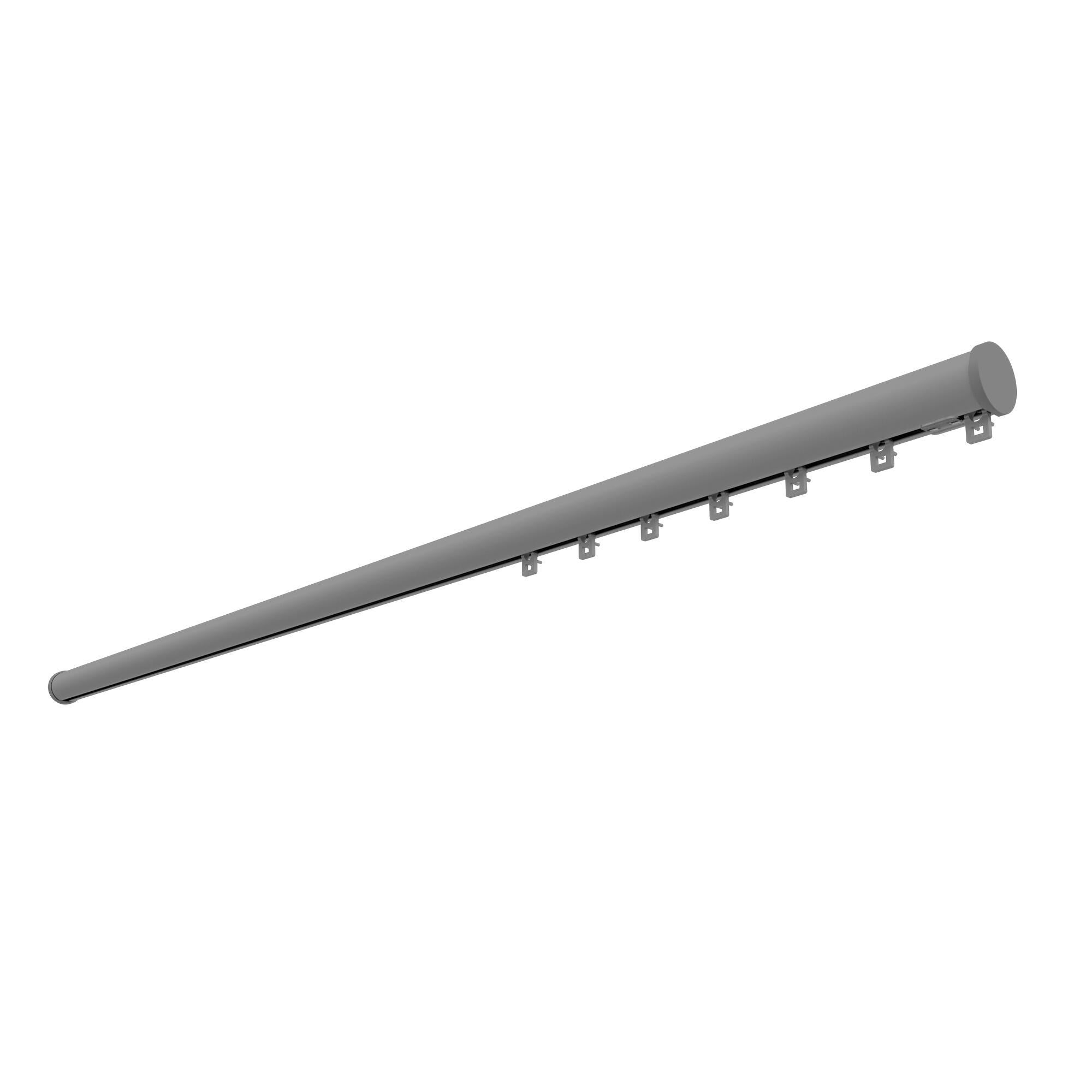 Kit de riel rev manual onda redond plata mate 200cm