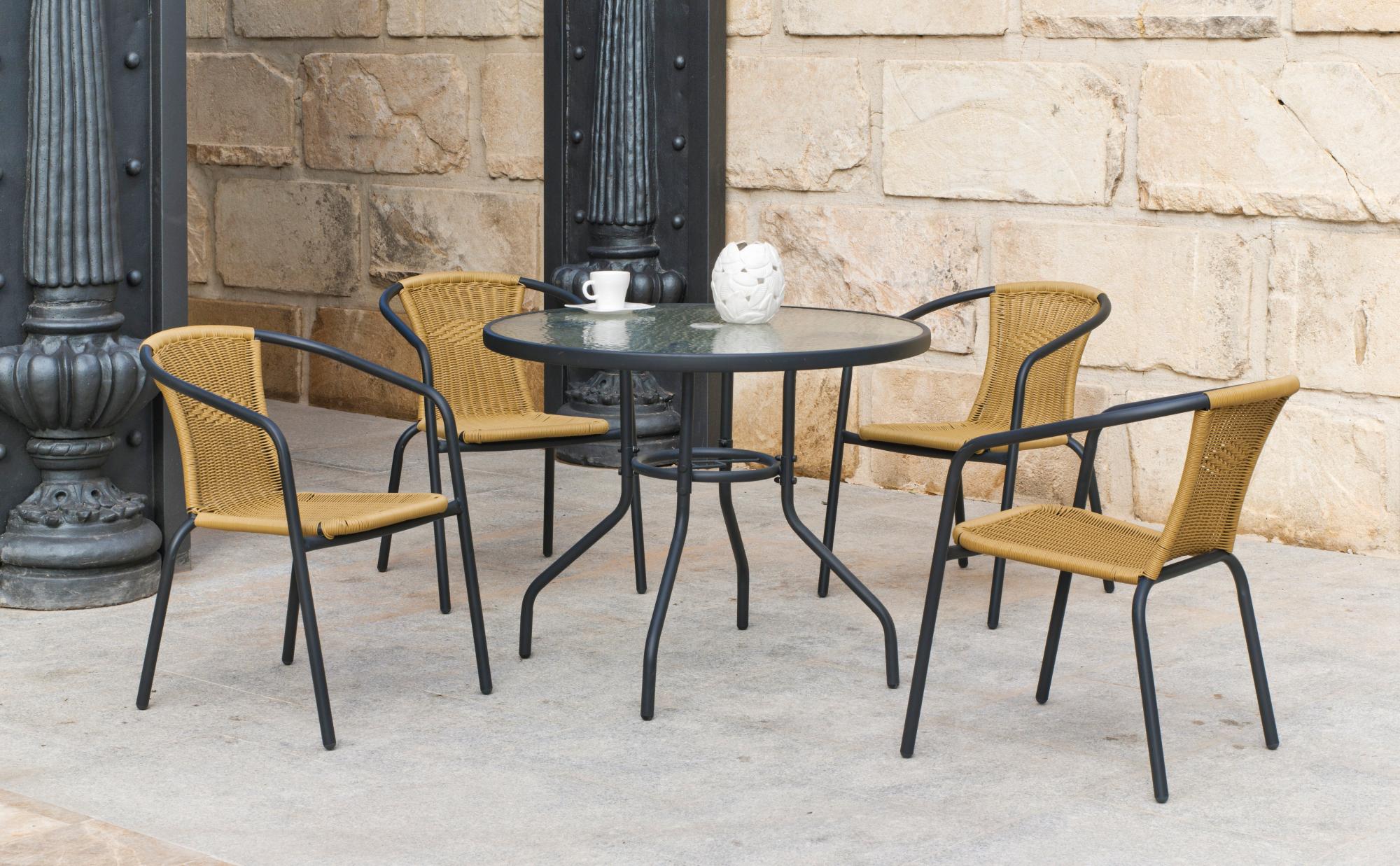 Set de acero valey 90ø de 4 plazas de la marca HEVEA