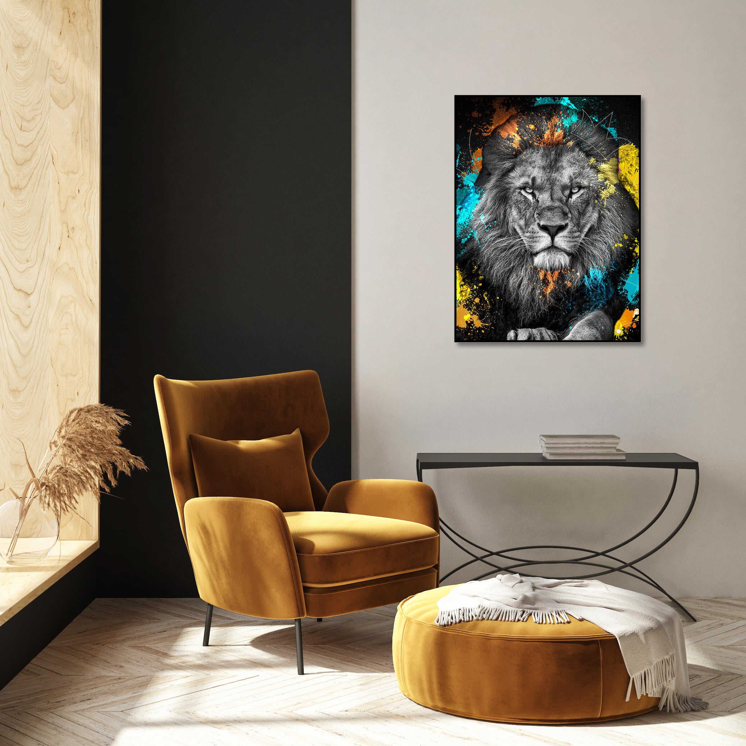 Pintura original cotton negro león 60x80