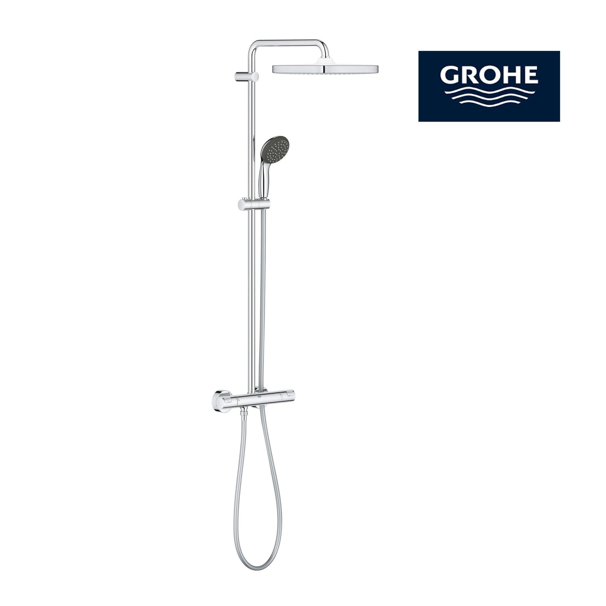 Columna de ducha termost tica GROHE Cube cromado Leroy Merlin