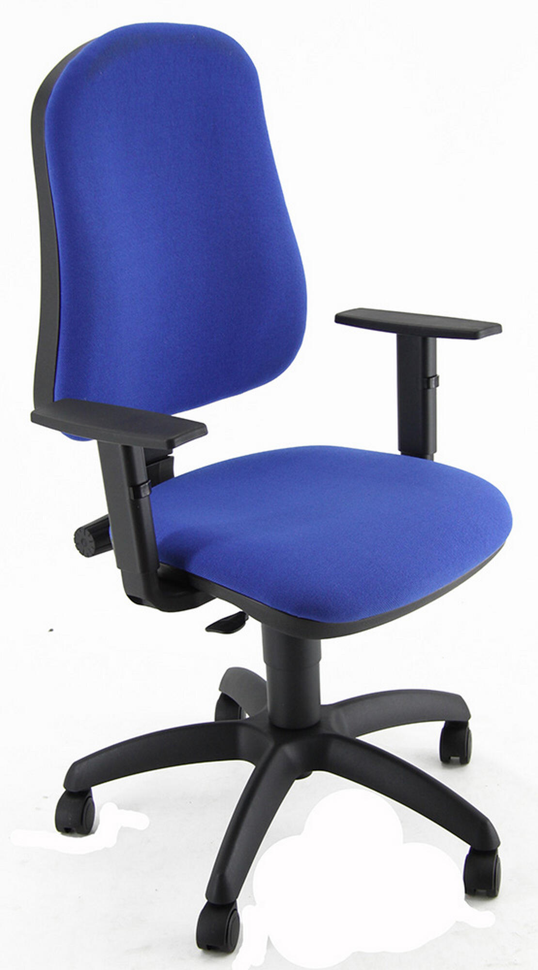 Silla de escritorio simpel color azul con reposabrazos ajustables