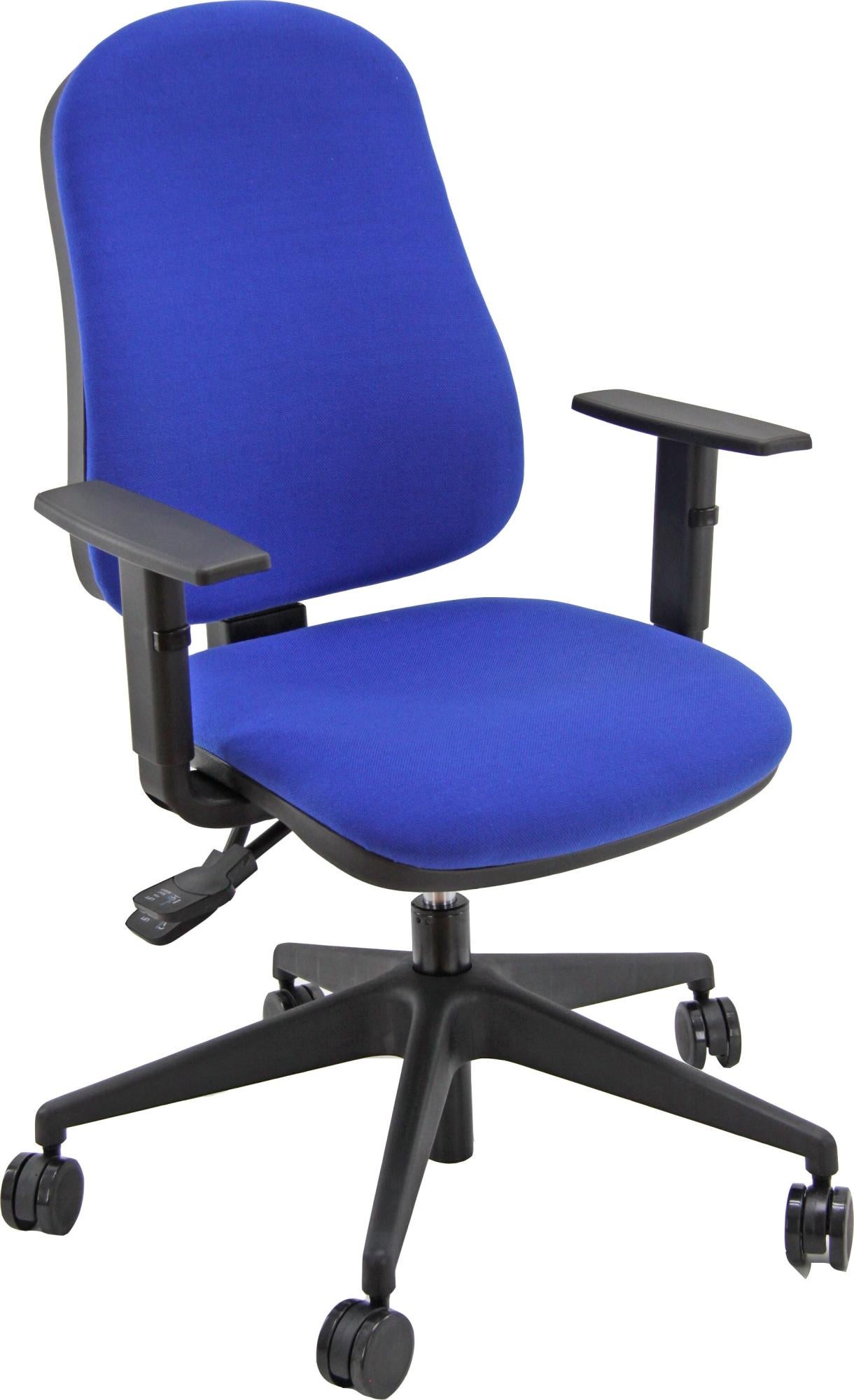 Silla de escritorio sincro simpel color azul con reposabrazos ajustables