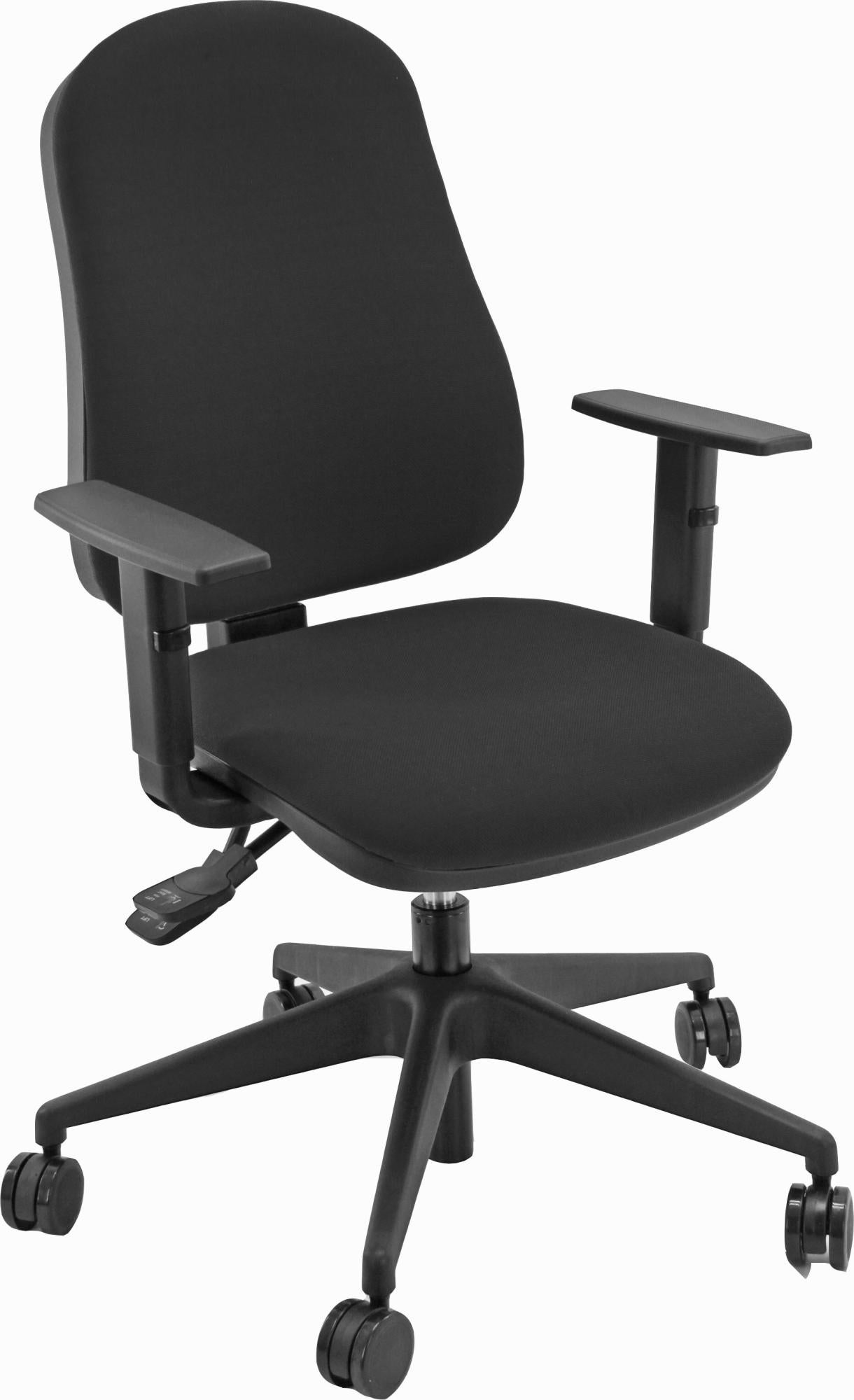 Silla de escritorio sincro simpel color negra con reposabrazos ajustables