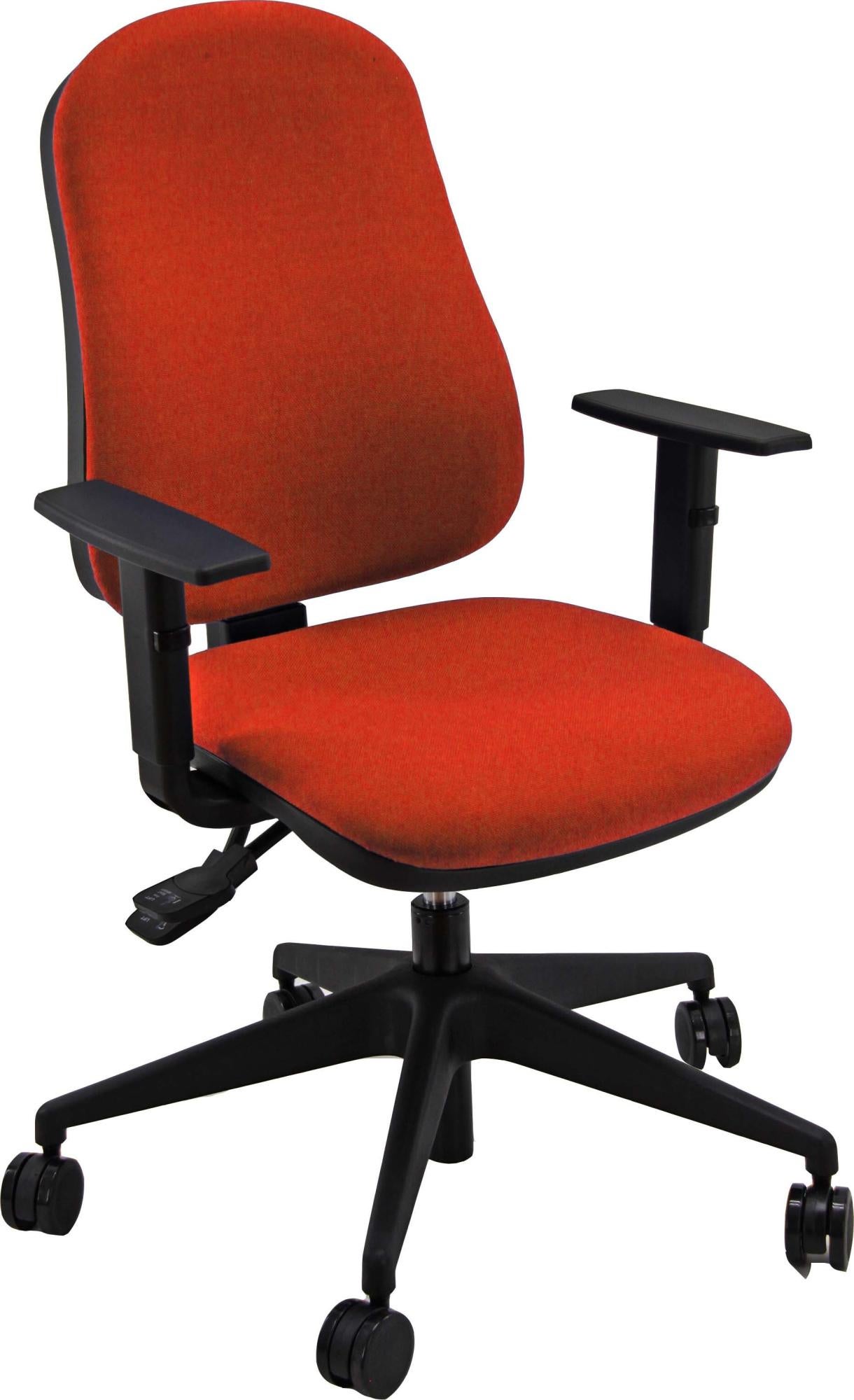 Silla de escritorio sincro simpel color roja con reposabrazos ajustables