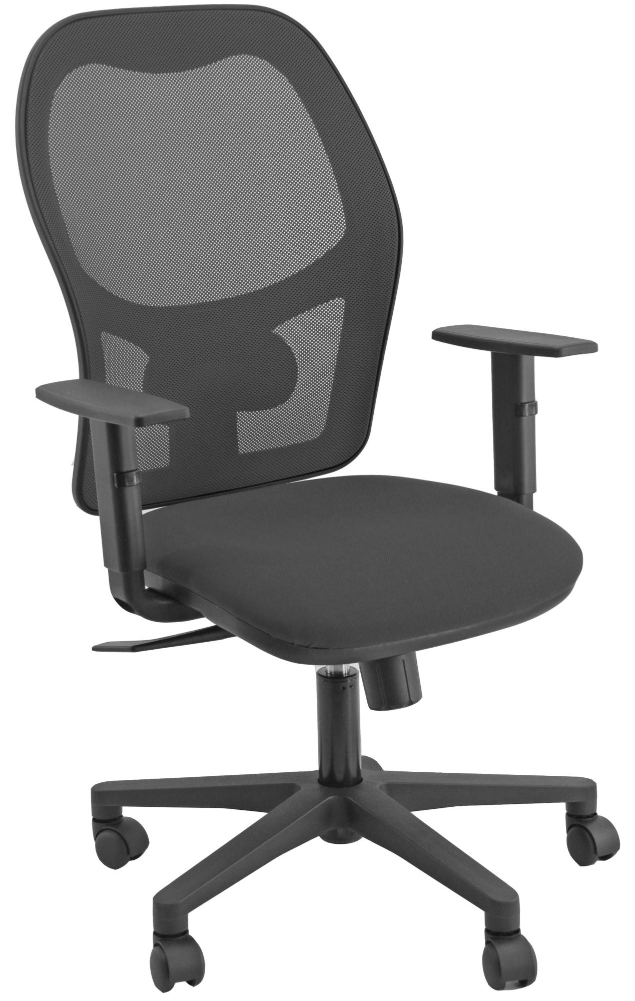 Silla de escritorio sincro hubble color negra con reposabrazos ajustables