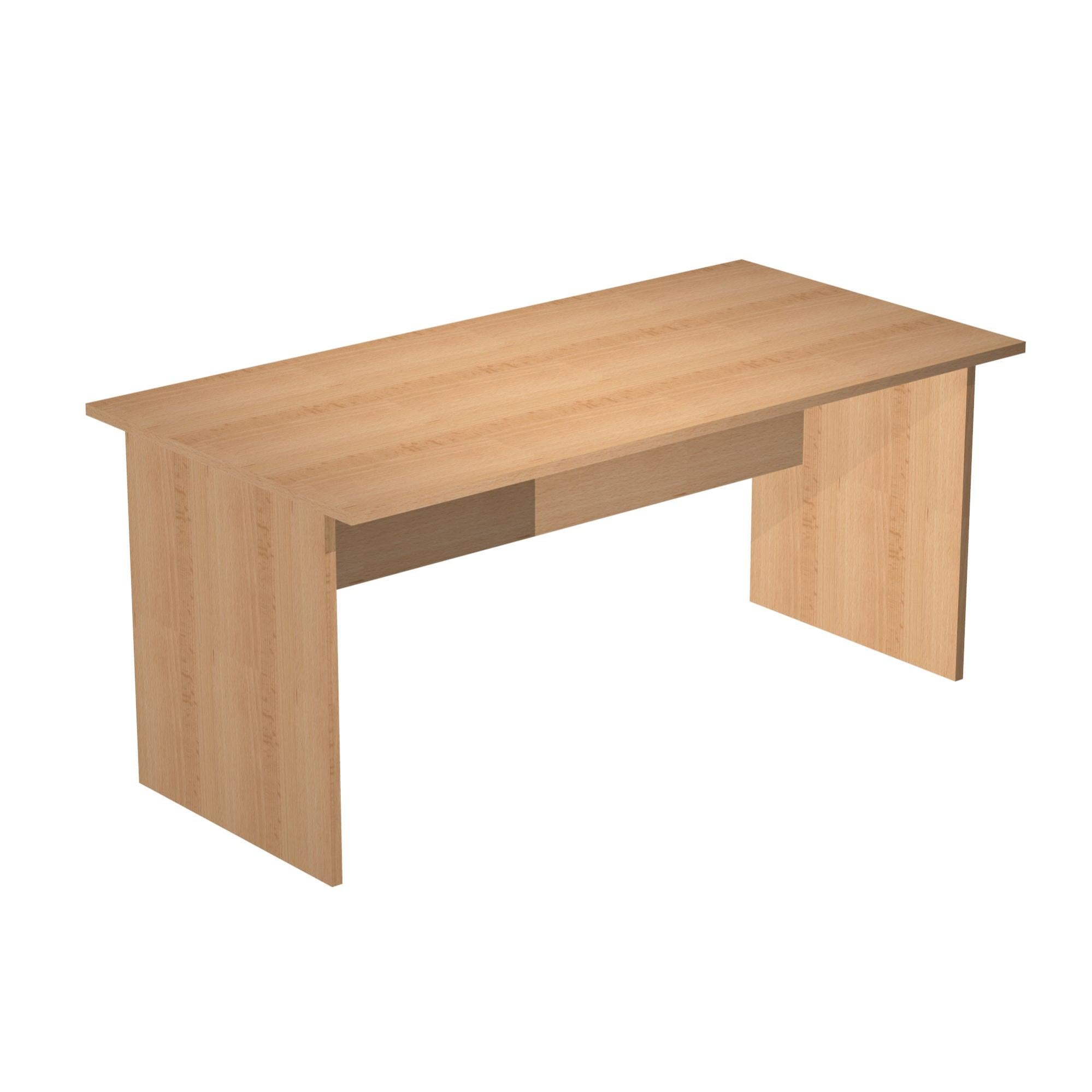 Mesa de escritorio presto de madera color haya con patas panel de 72x140x80cm