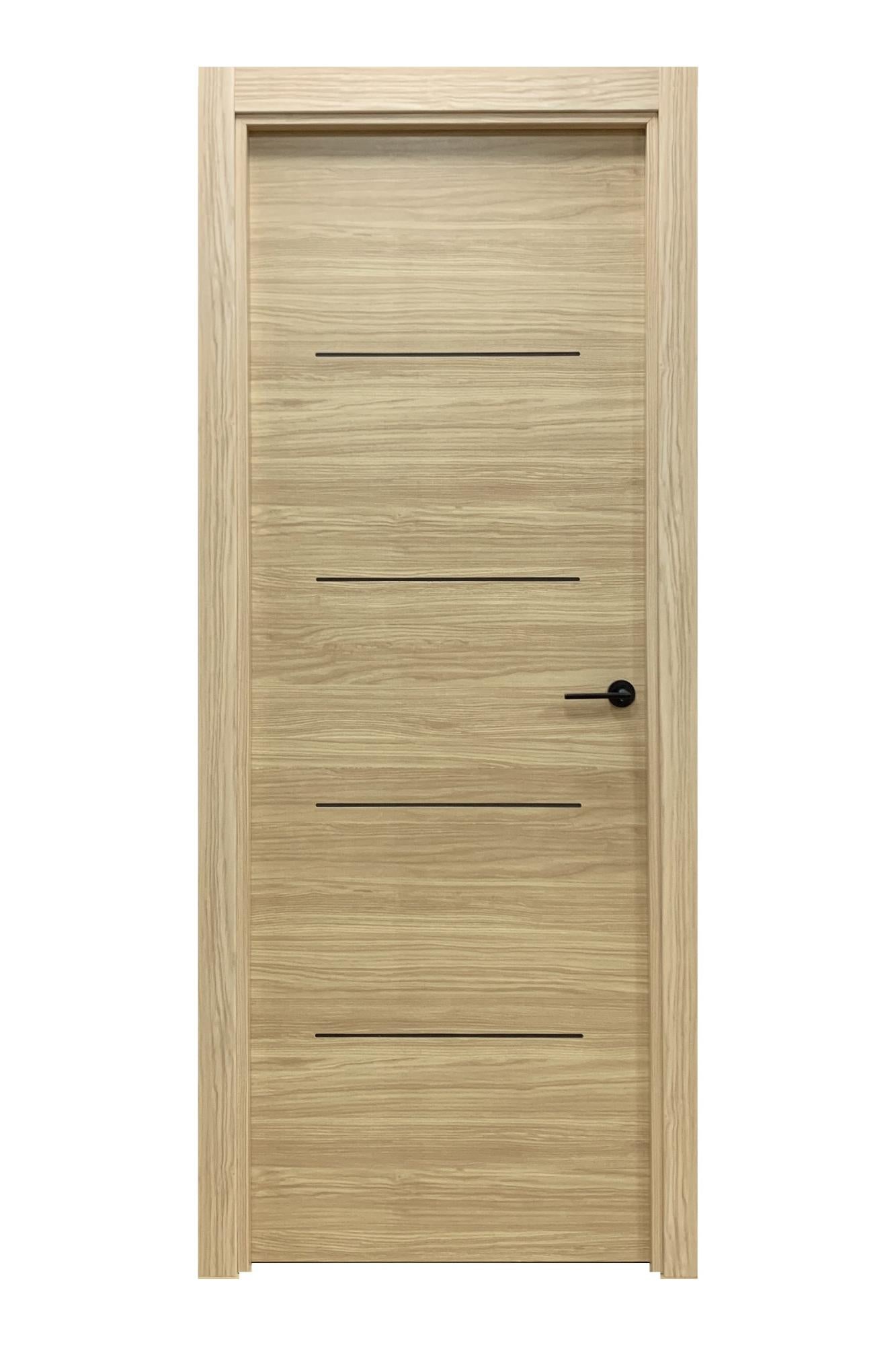 Pack puerta interior maciza sahara roble 72 5 cm izquierda+ jambas + manivela de la marca Sin marca