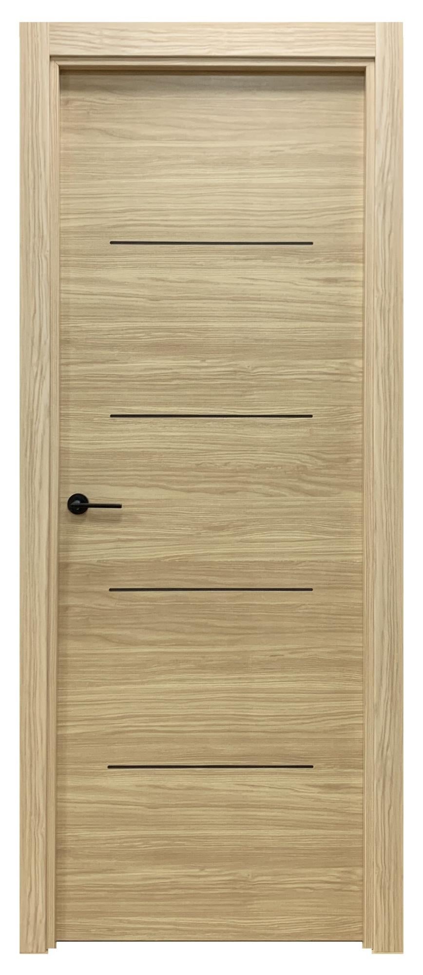 Pack puerta interior maciza sahara roble 72 5 cm derecha + jambas + manivela de la marca Sin marca