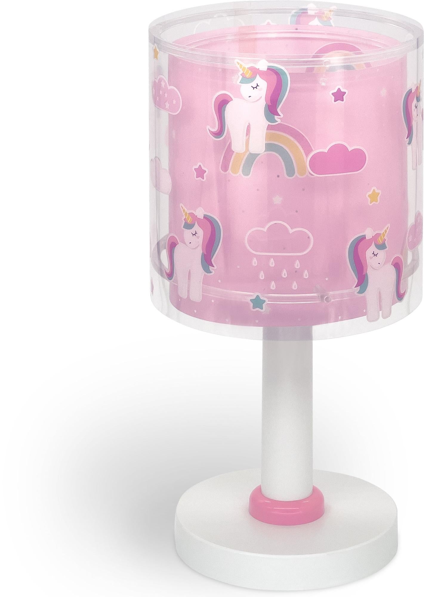 Lámpara de mesa unicorns rosa e14