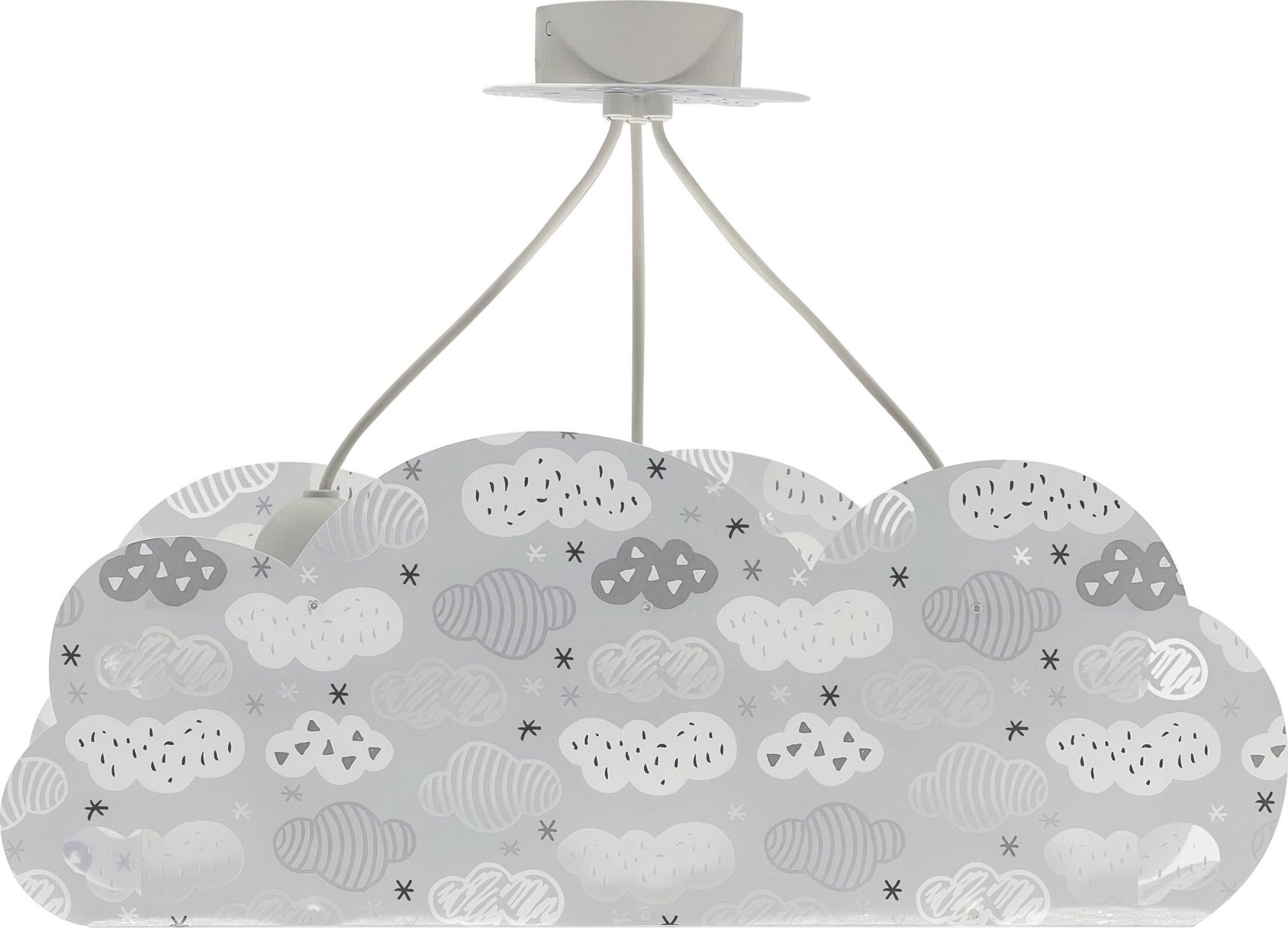 Lámpara de techo cloud gris infantil 3 luces e27 d54 cm