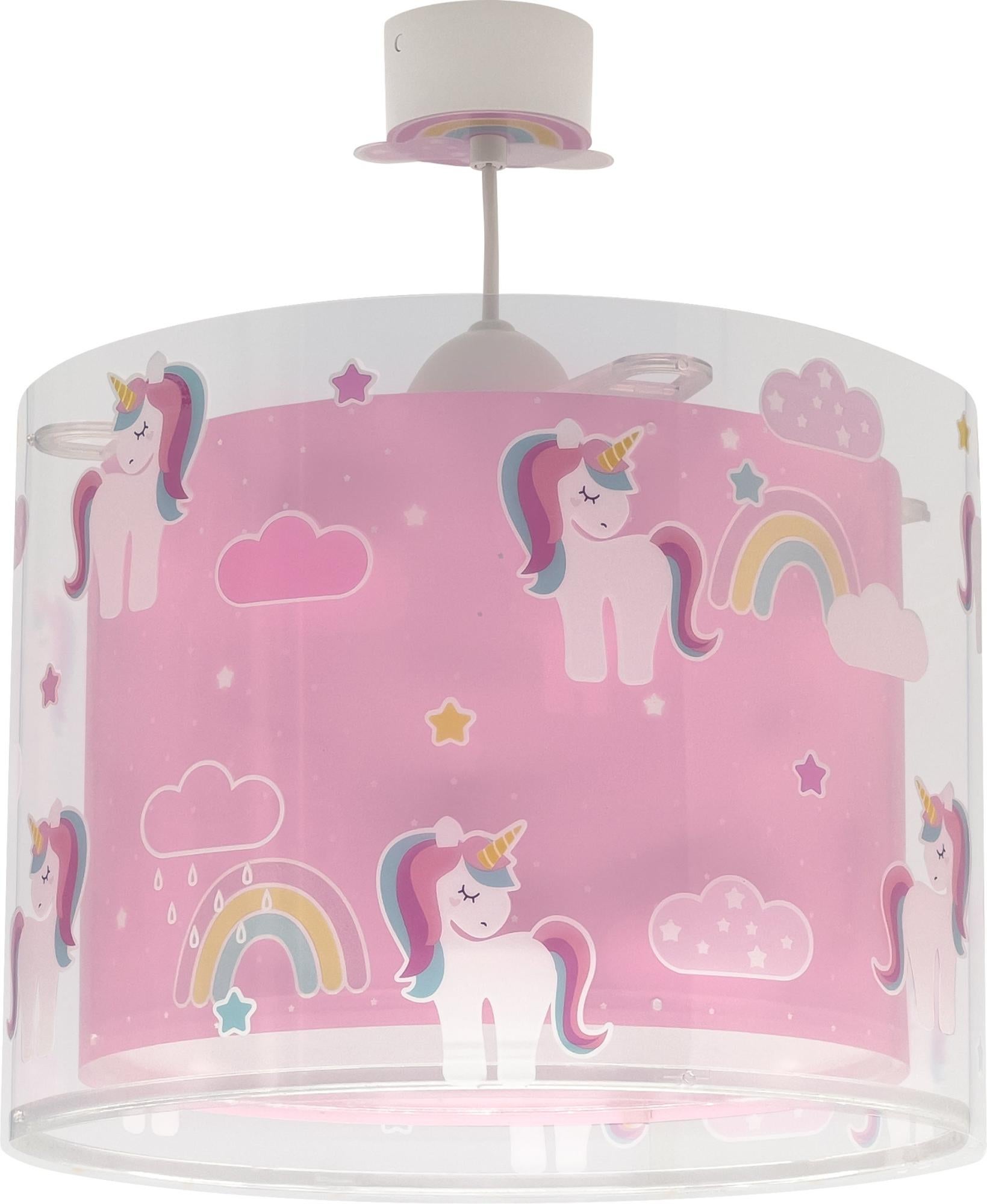 Lámpara de techo unicorns 1 luz e27 d33 cm multicolor infantil