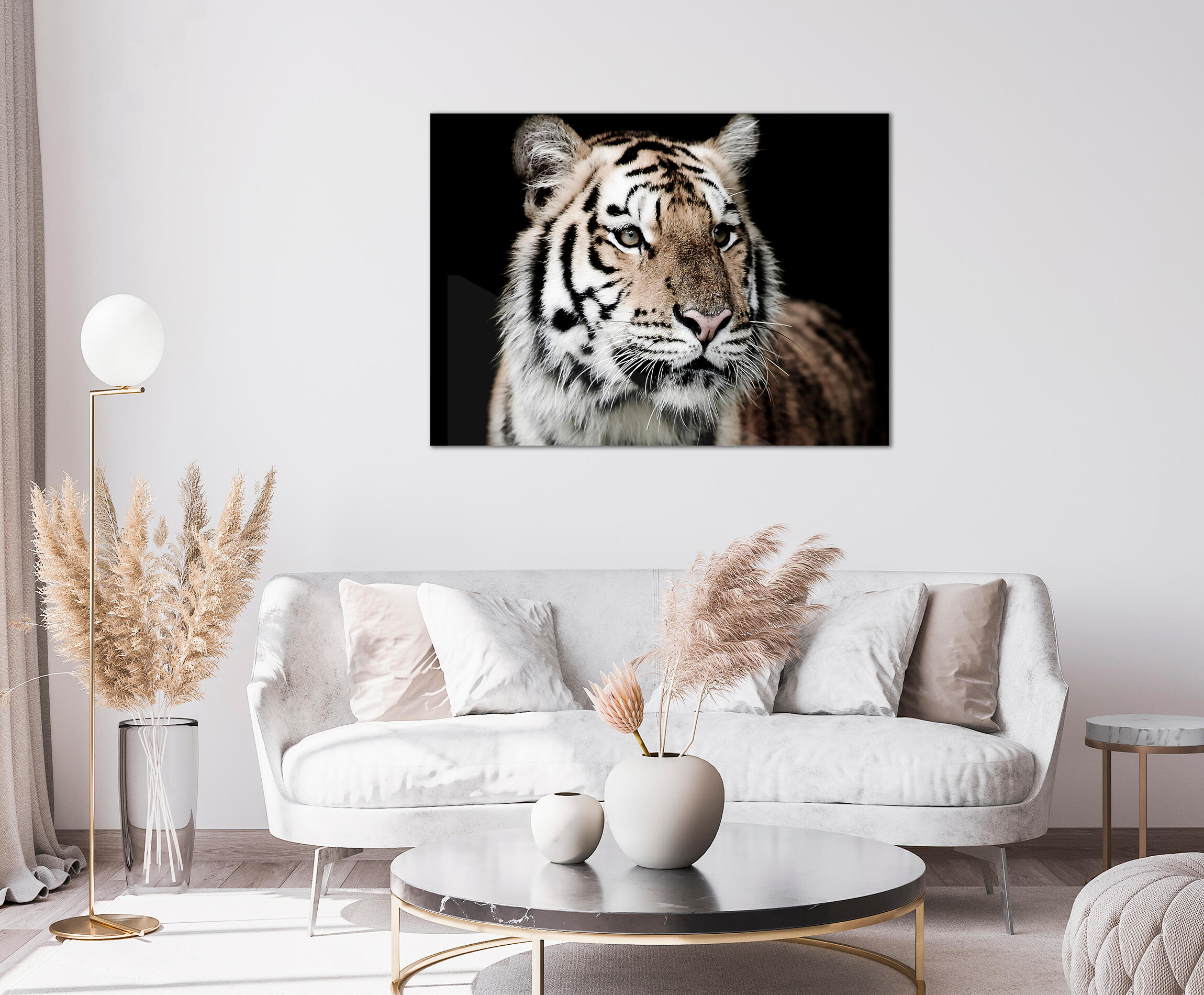 Pintura impresa brillo mirada tigre 100x140cm