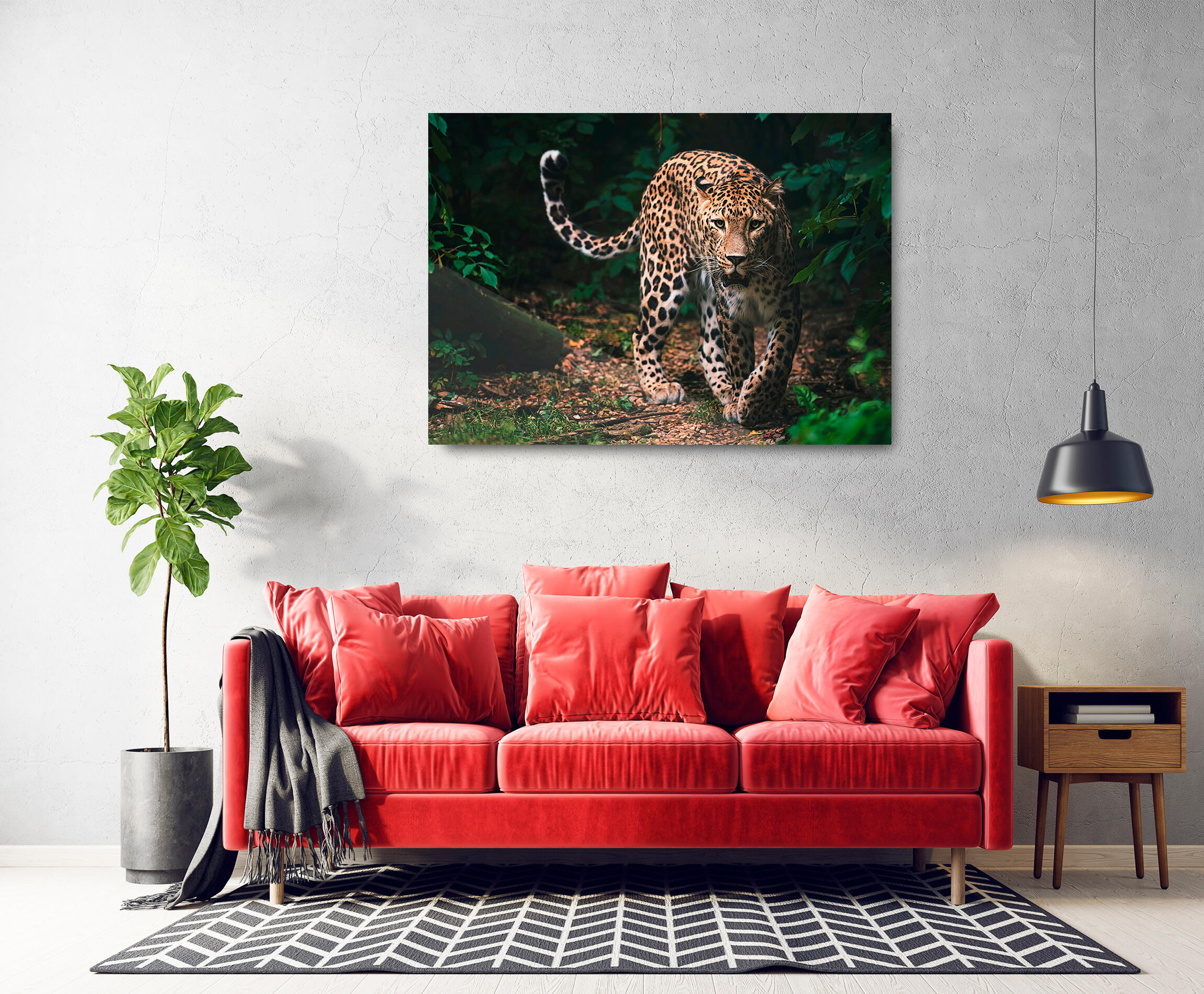 Pintura impresa brillo guepardo acecho 100x140cm