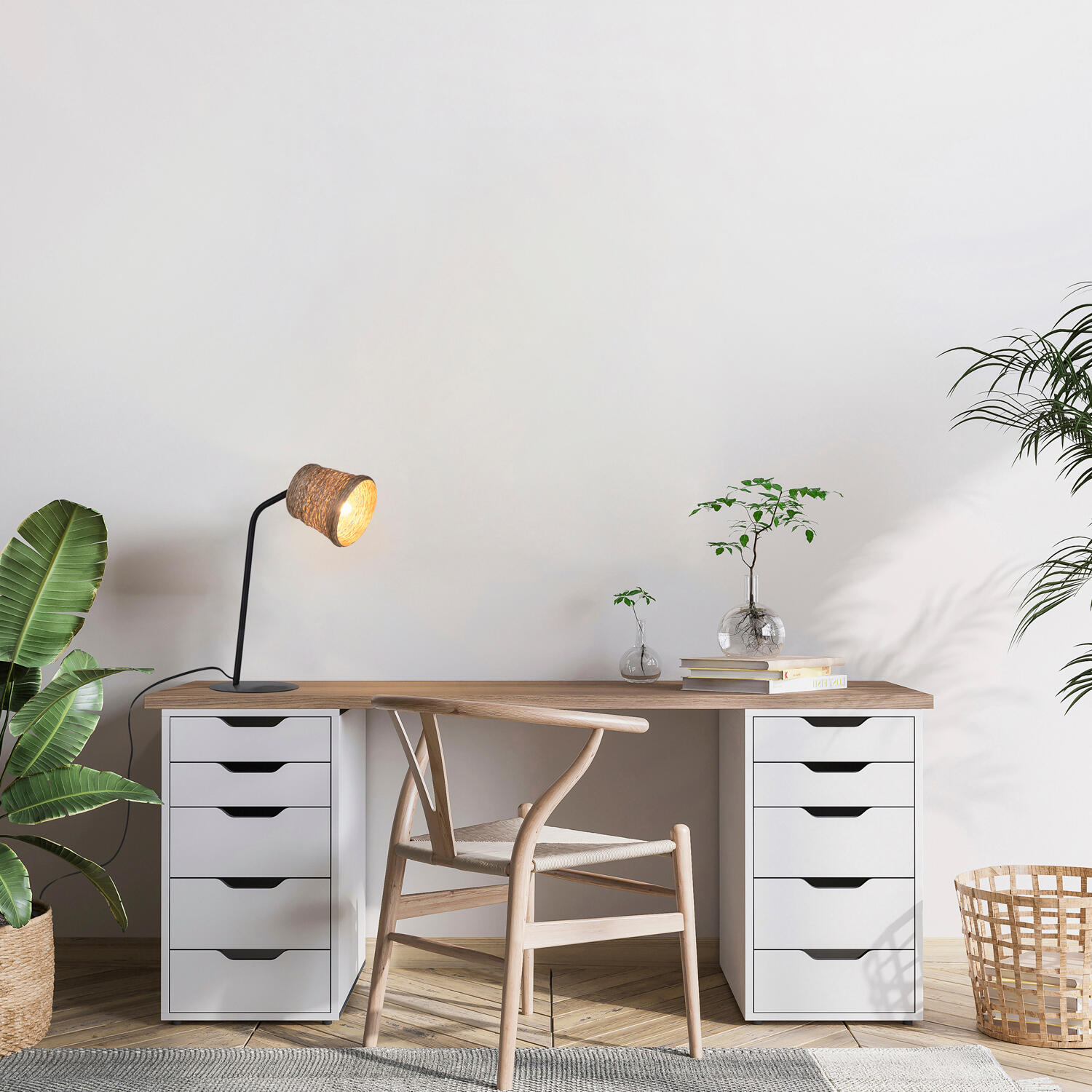Lámpara de mesa nude e14 metal natural