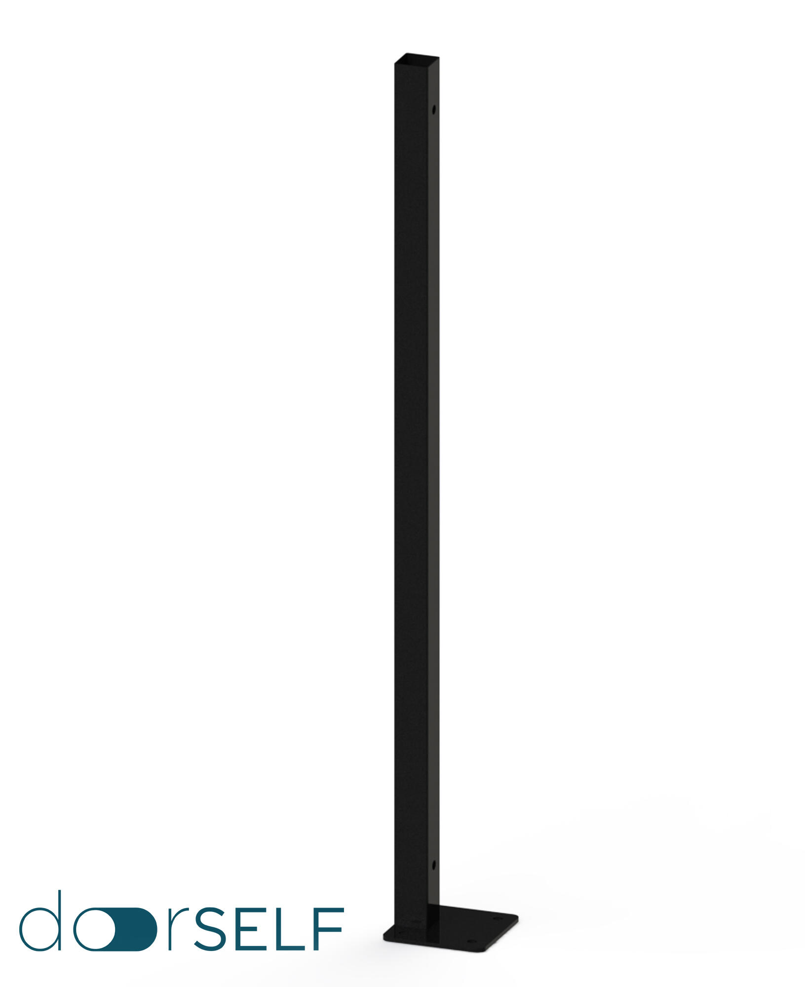 Poste para valla de acero galvanizado negro de 1.5mm y 4x4x100,5 cm