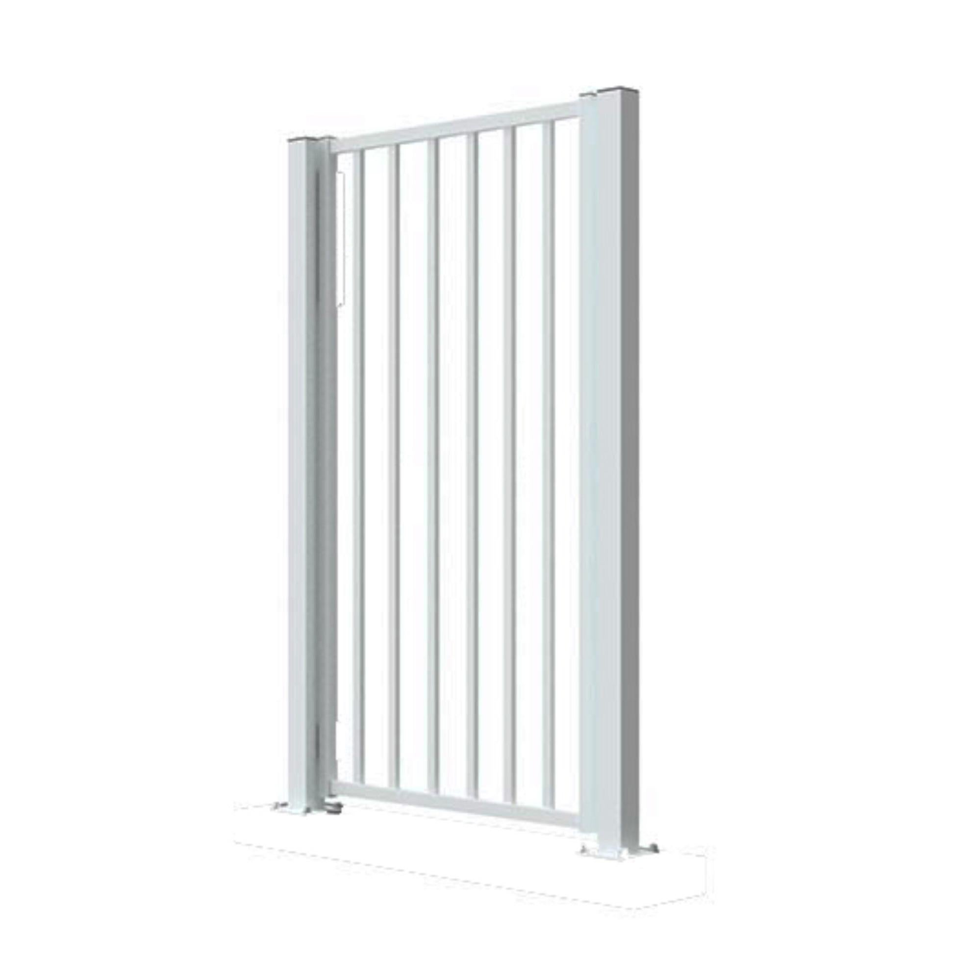 Puerta batiente de acero con cerrojo blanco 80x110 cm