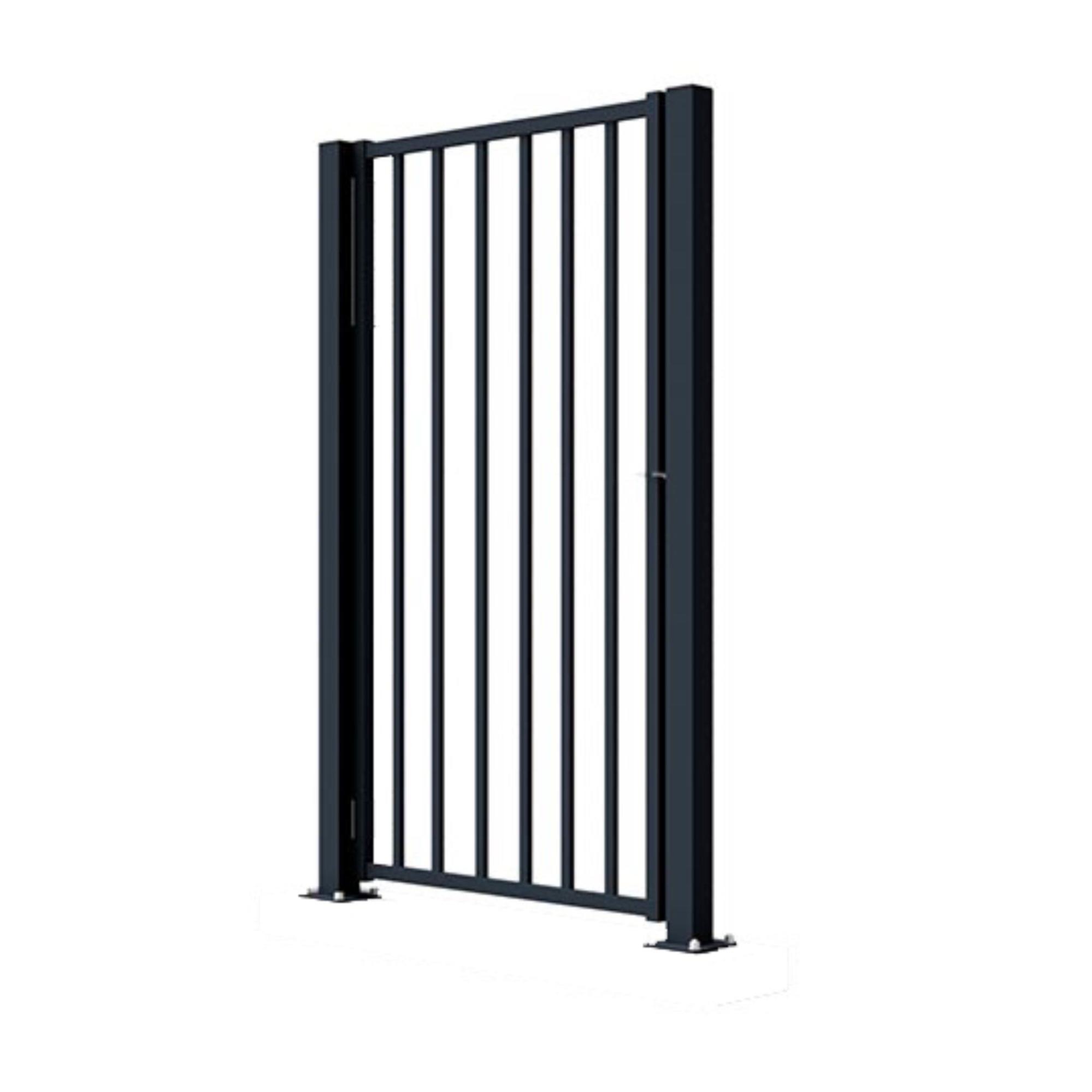 Puerta batiente de acero con cerrojo negro 80x110 cm de la marca ADAPTTA Puerta batiente de acero con cerrojo negro 80x110 cm de la marca ADAPTTA