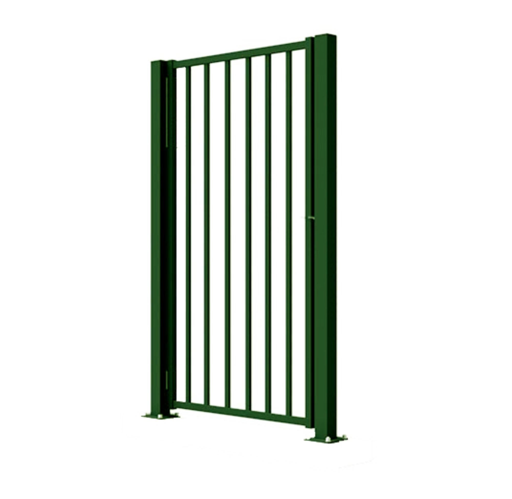 Puerta batiente de acero galvanizado con cerrojo verde 80x110 cm