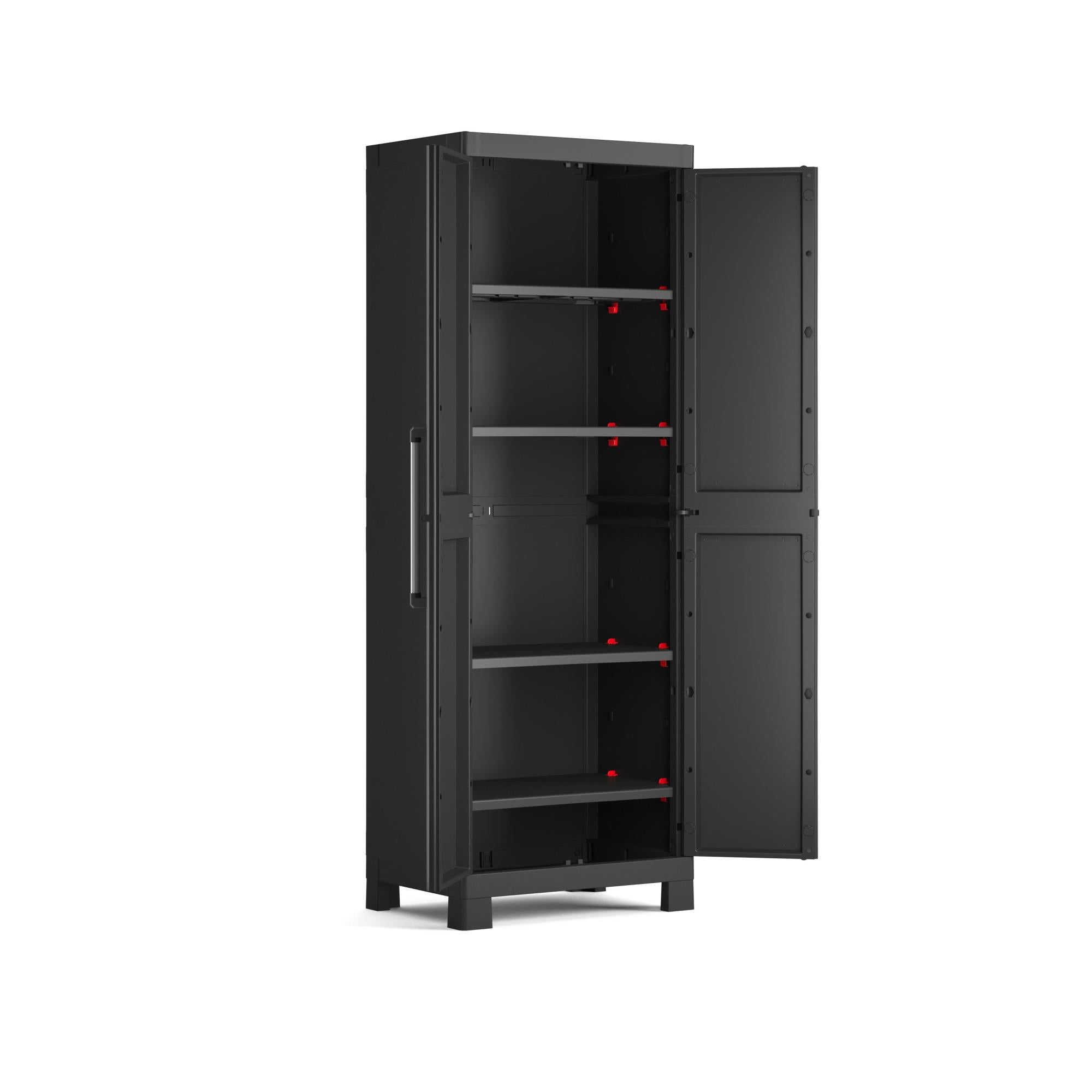 Stanley Armario de taller alto STST97957-1 (L x An x Al: 46 x 93 x 183 cm,  Número de puertas: 2 ud., Negro)