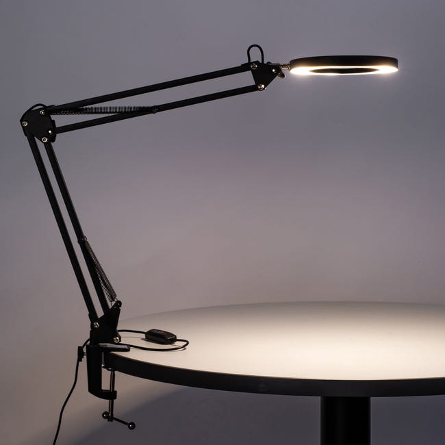 Lámpara de mesa con lupa de aumento 5 dioptrías
