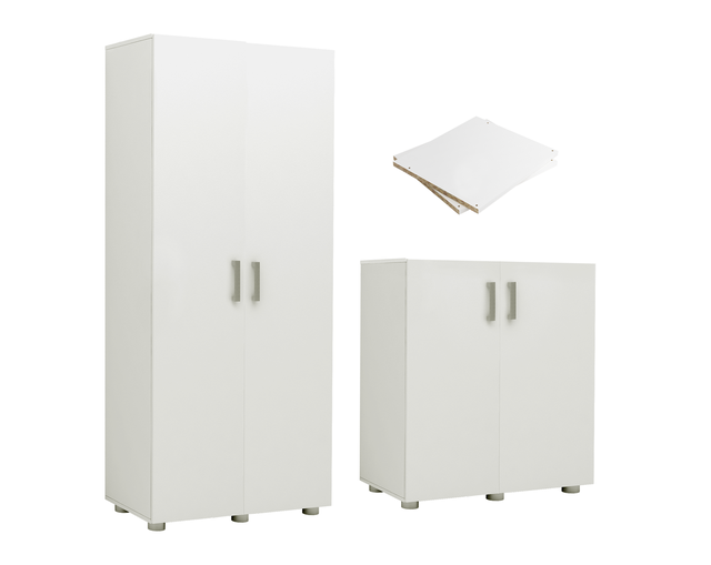 Miroytengo Pack 4 armarios Multiusos despensa Cuarto Colada Color Blanco  Muebles auxiliares almacenaje Productos Limpieza