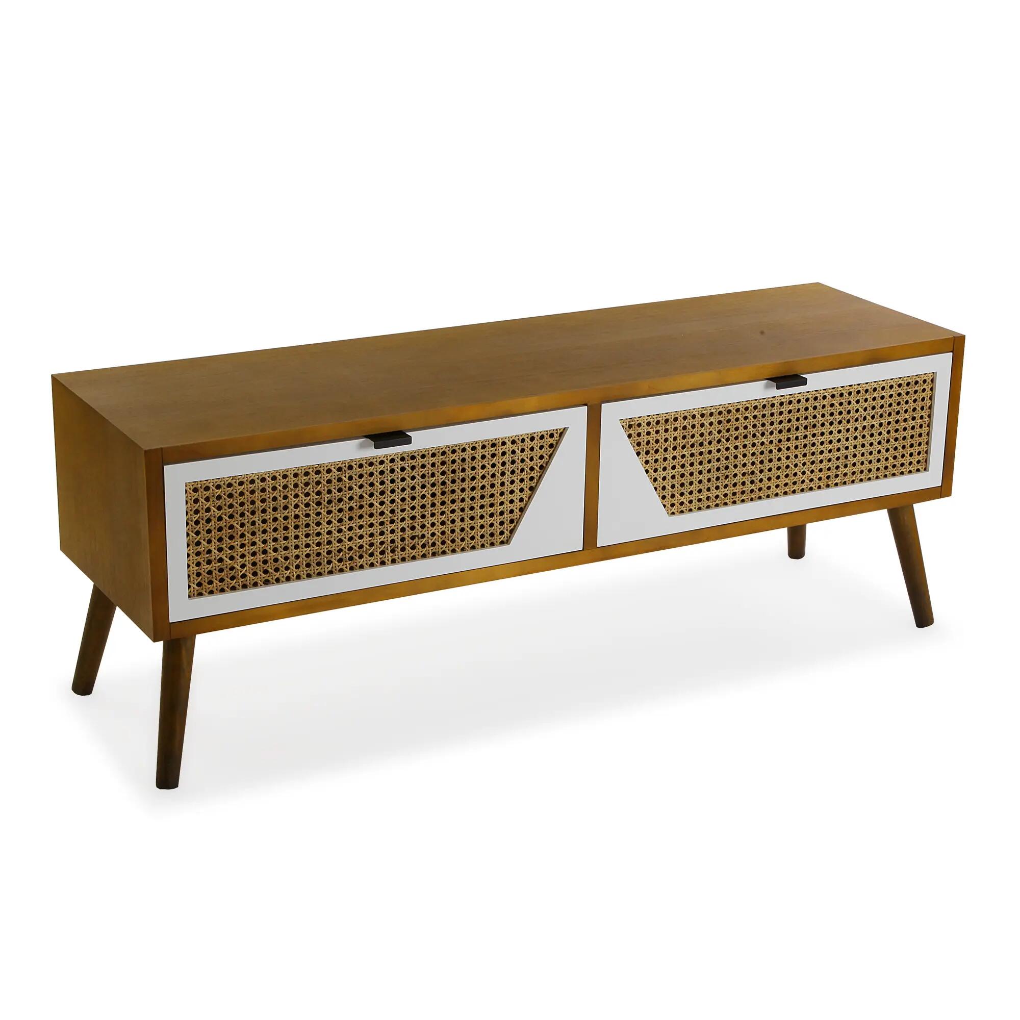 Mueble de televisión de madera martine color marrón de 35x120x44,5cm