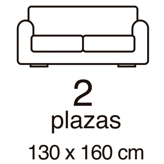 Funda de sofá poliéster Siena liso marrón de 2 plazas | Leroy Merlin