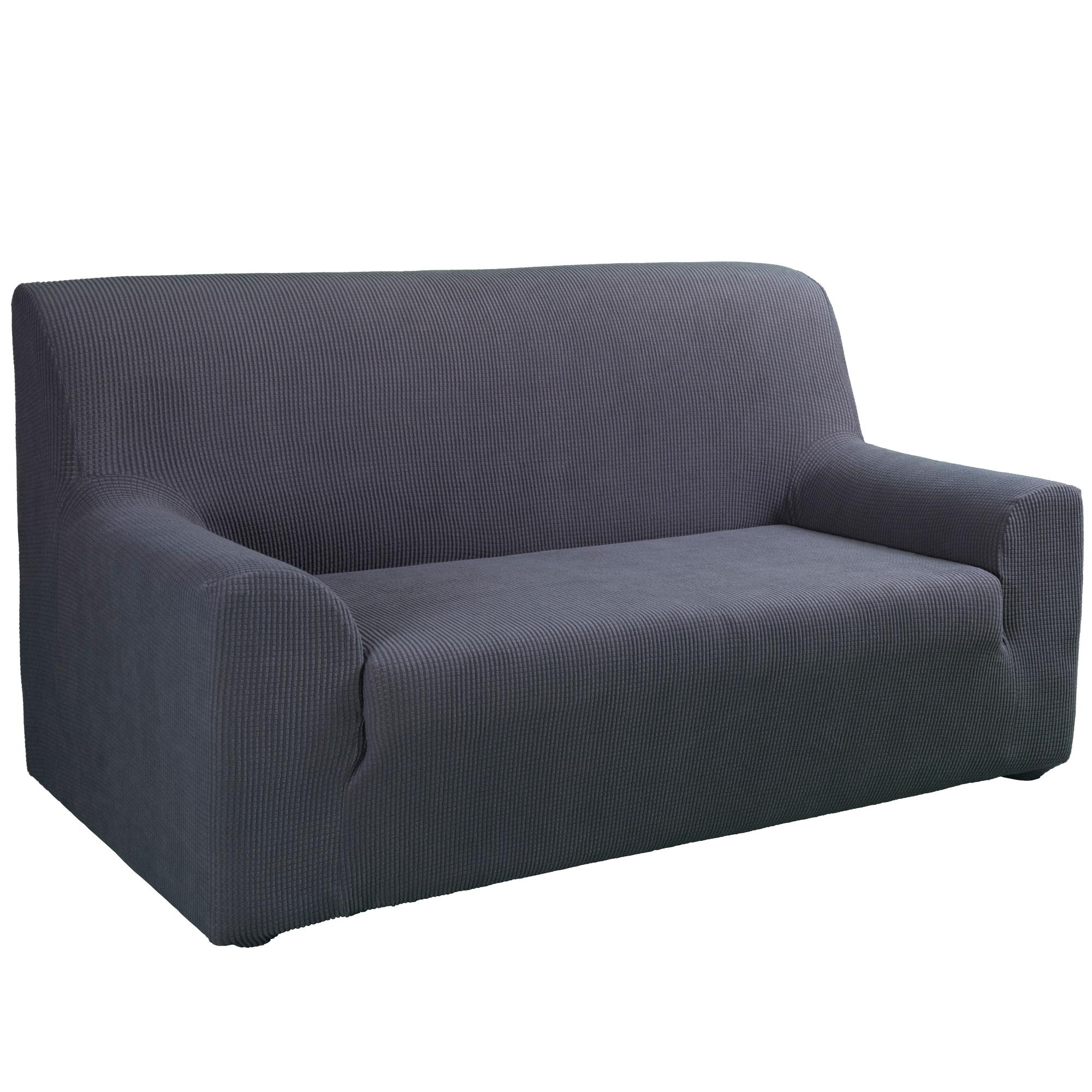 Funda de sofá poliéster Siena liso gris de 2 plazas Leroy Merlin