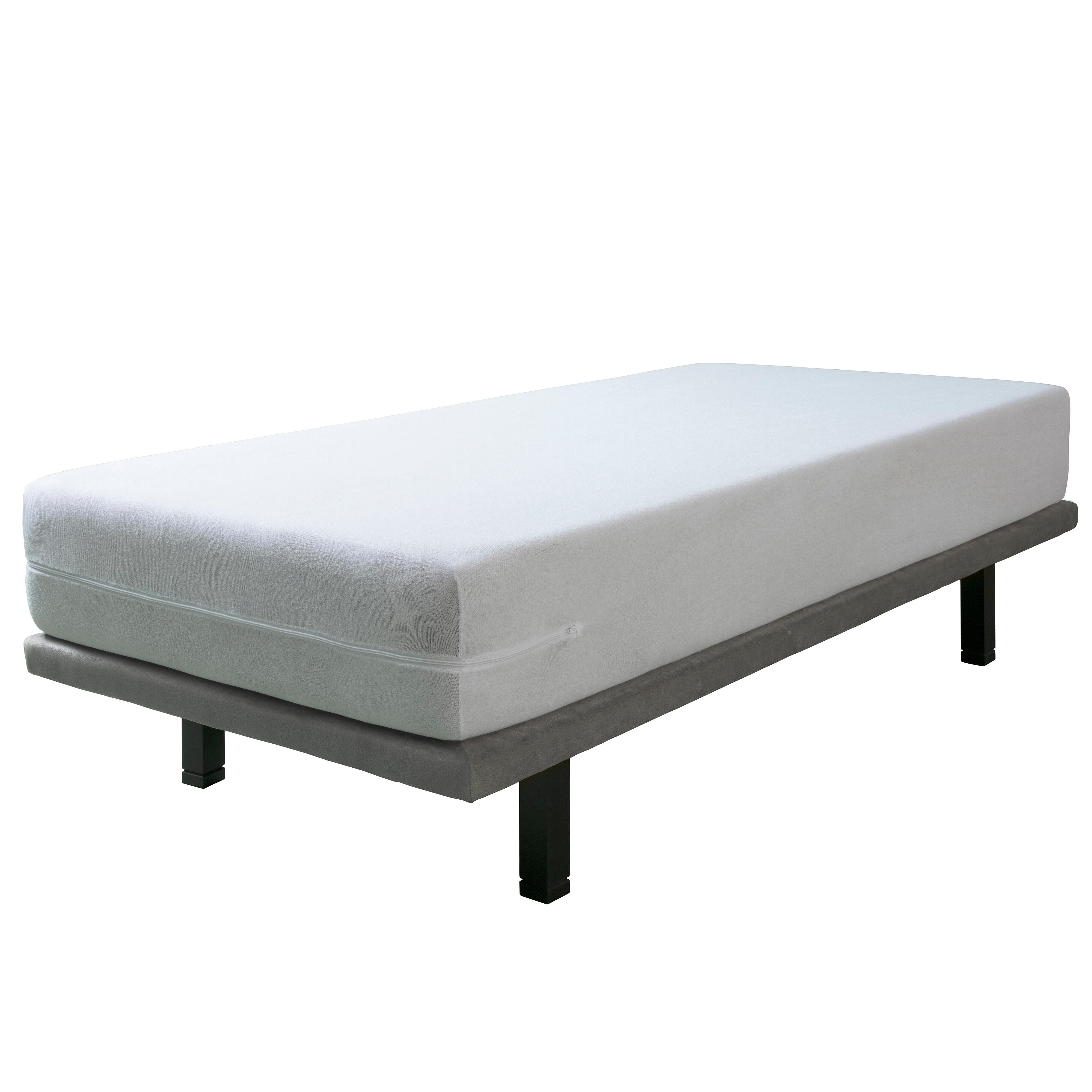 Funda de colchón rizo elástico tela algodón blanco para cama de 90 cm