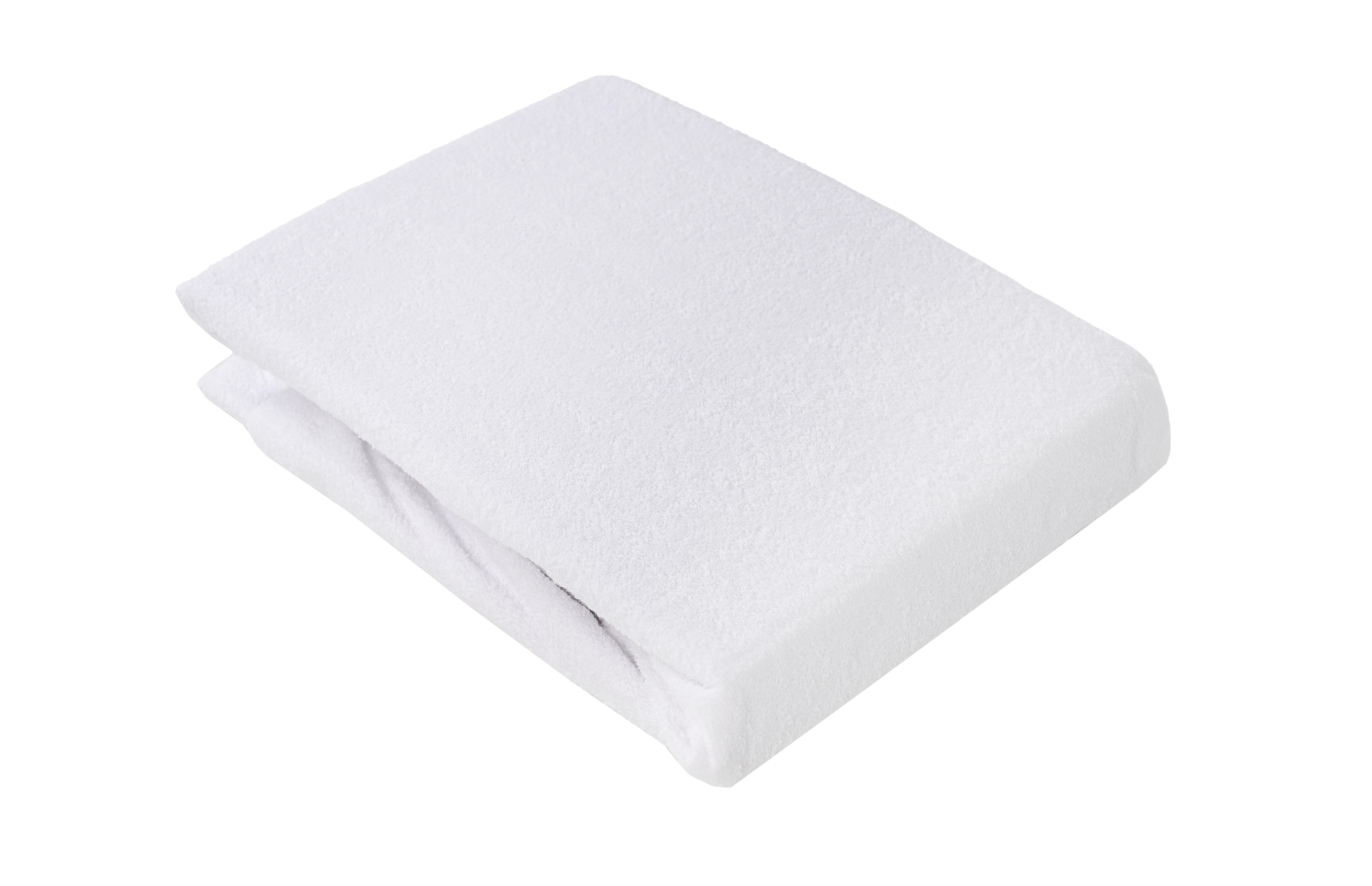 Protector de colchón rizo eco poliéster blanco para cama de 150 cm