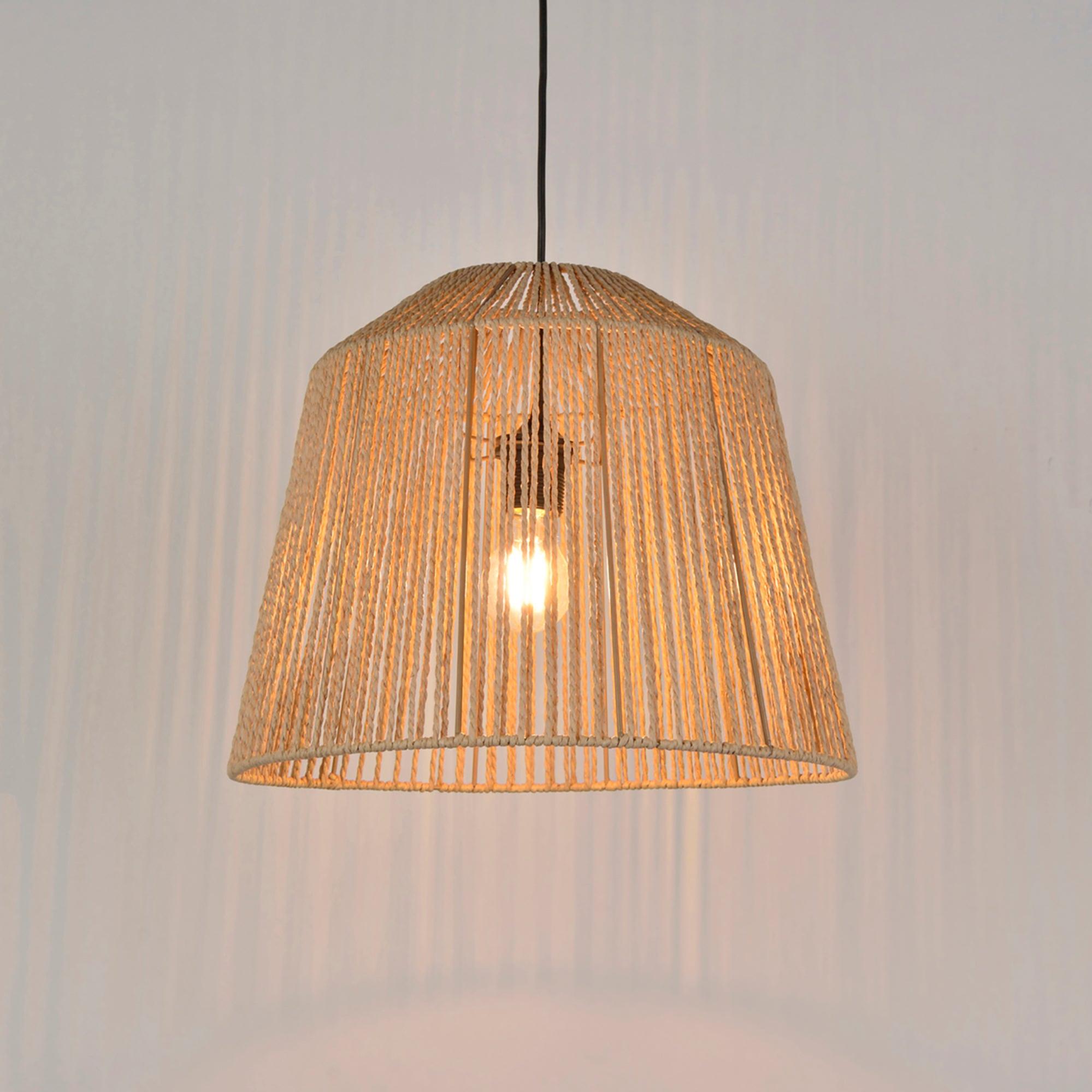 Lámpara de techo Quintana 1 luz E27 cuerda natural 40 cm | Leroy Merlin
