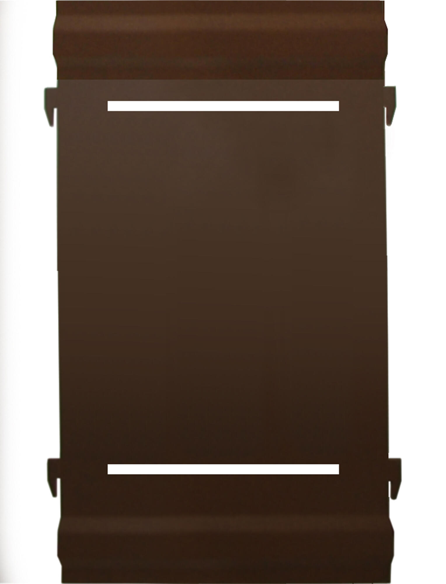 Panel remate valla acero galvanizado ciego marrón 44x20 cm