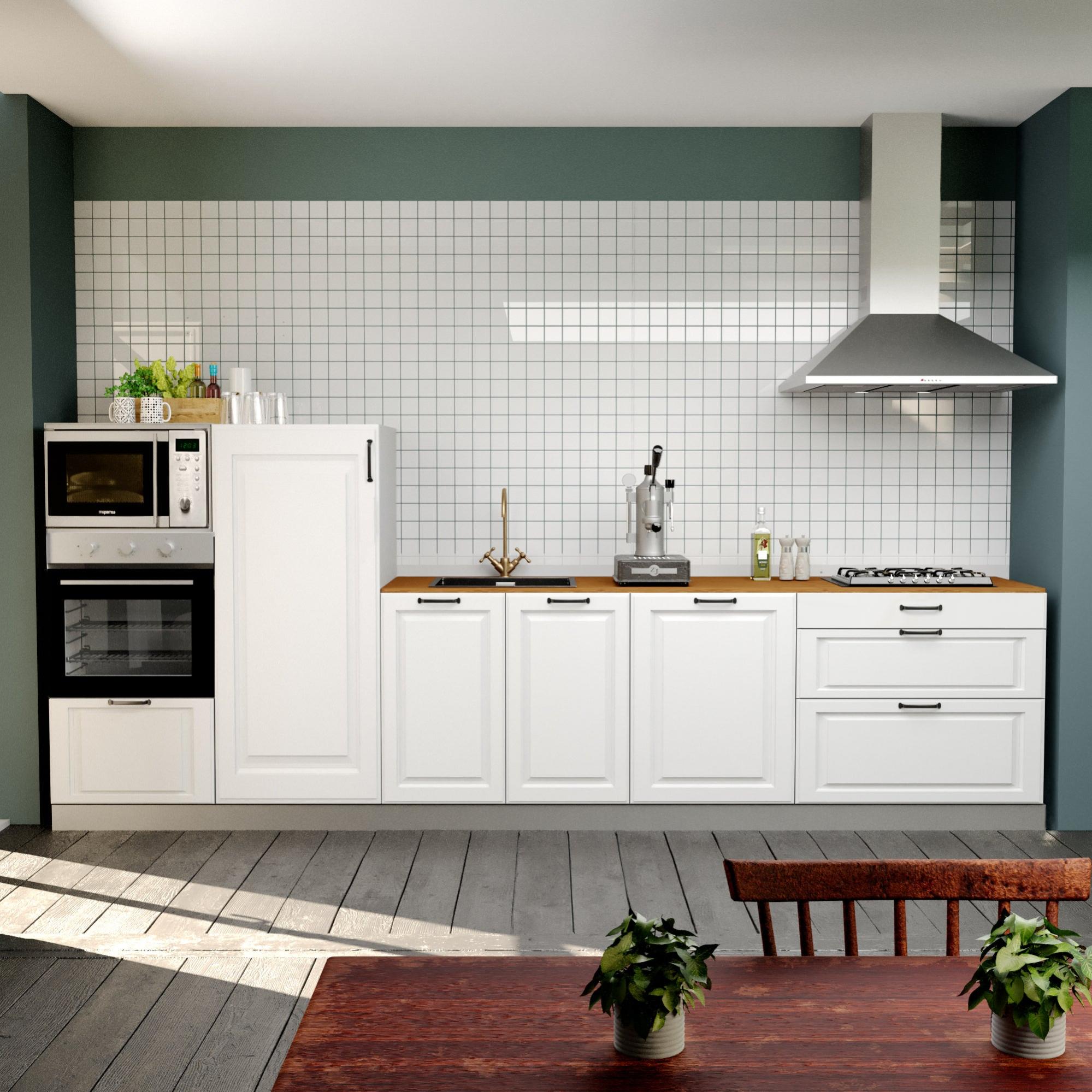 Cocina en kit DELINIA ID OXFORD blanco 3.60 m Leroy Merlin