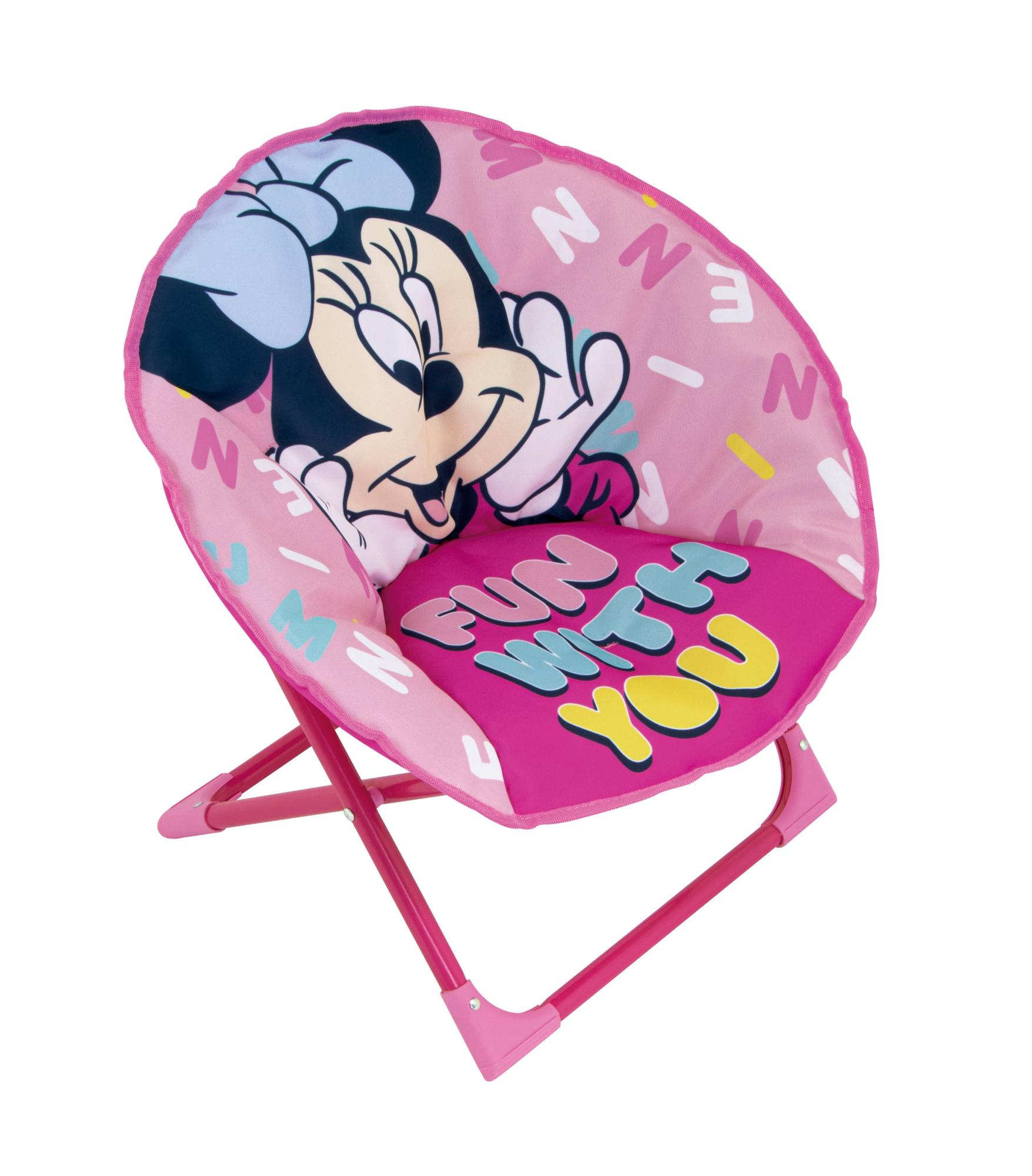 Silla plegable de minnie mouse color rosa de 50x50x50cm