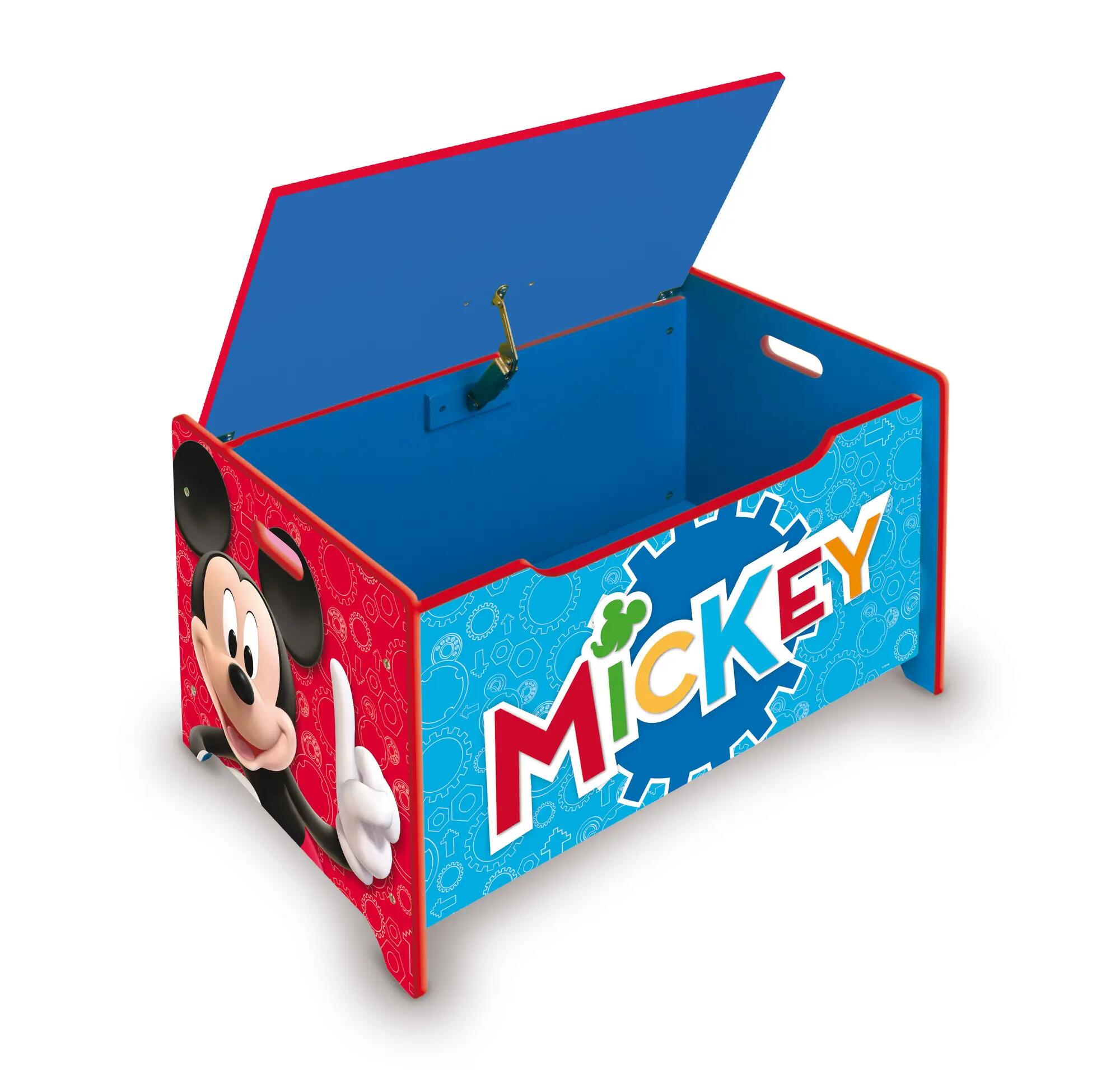 Baúl de madera de mickey mouse color azul de 40x62.5x37 cm