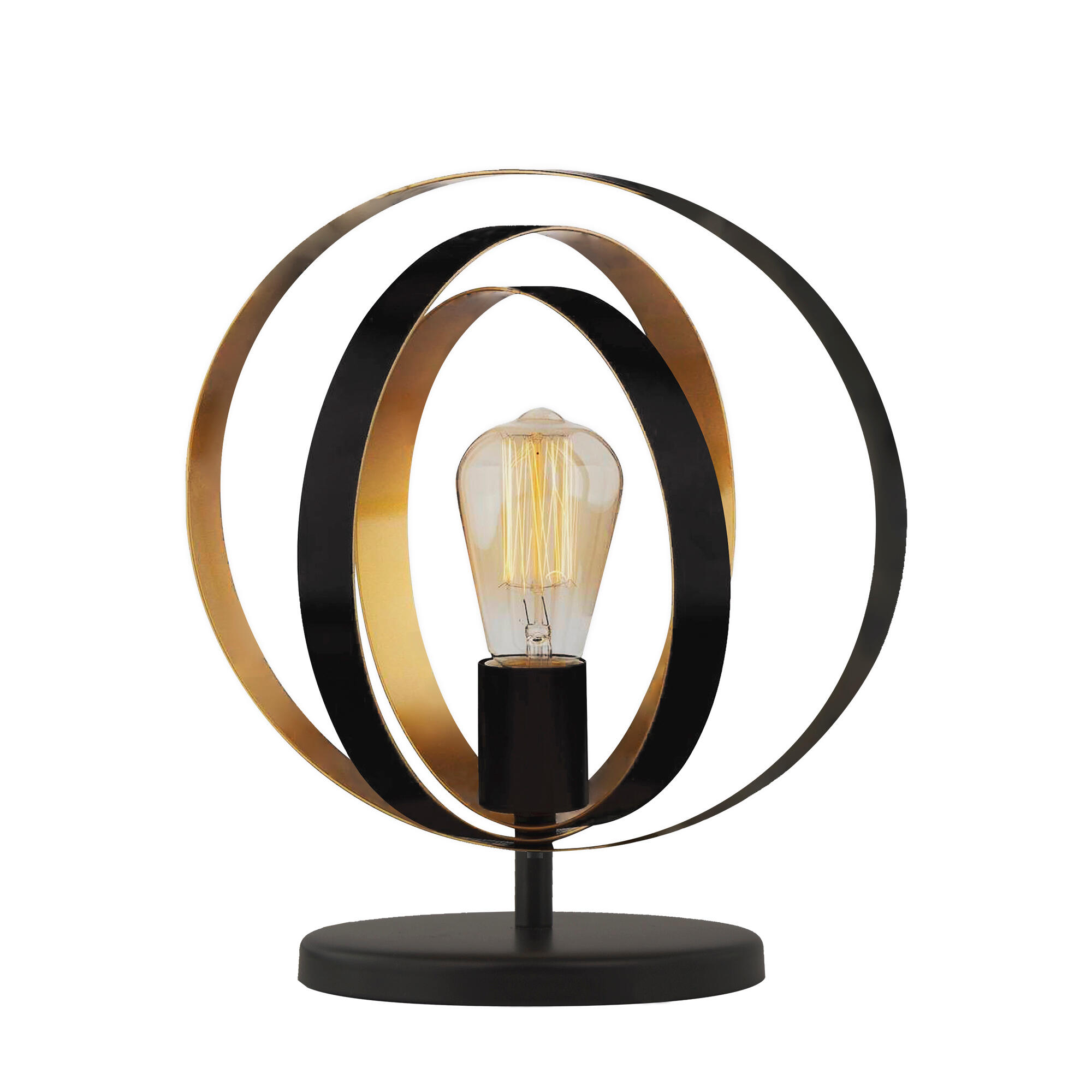 Lámpara de mesa enora e27 negro y oro