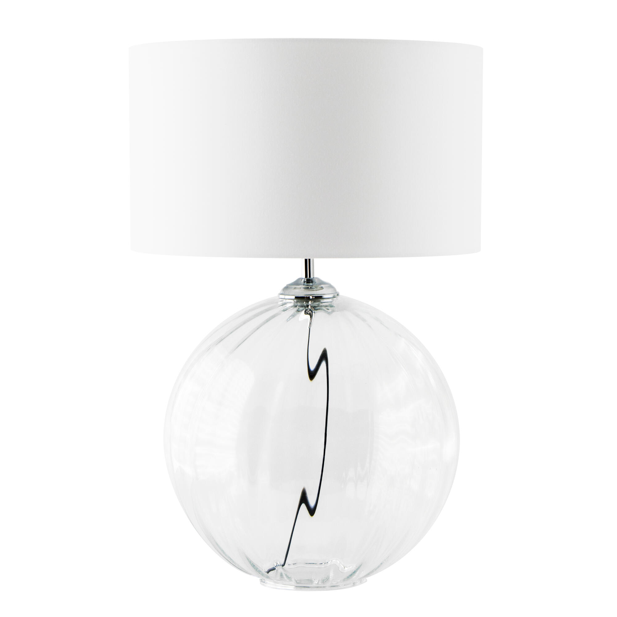 Lámpara de mesa flow e27 cristal transparente canelada