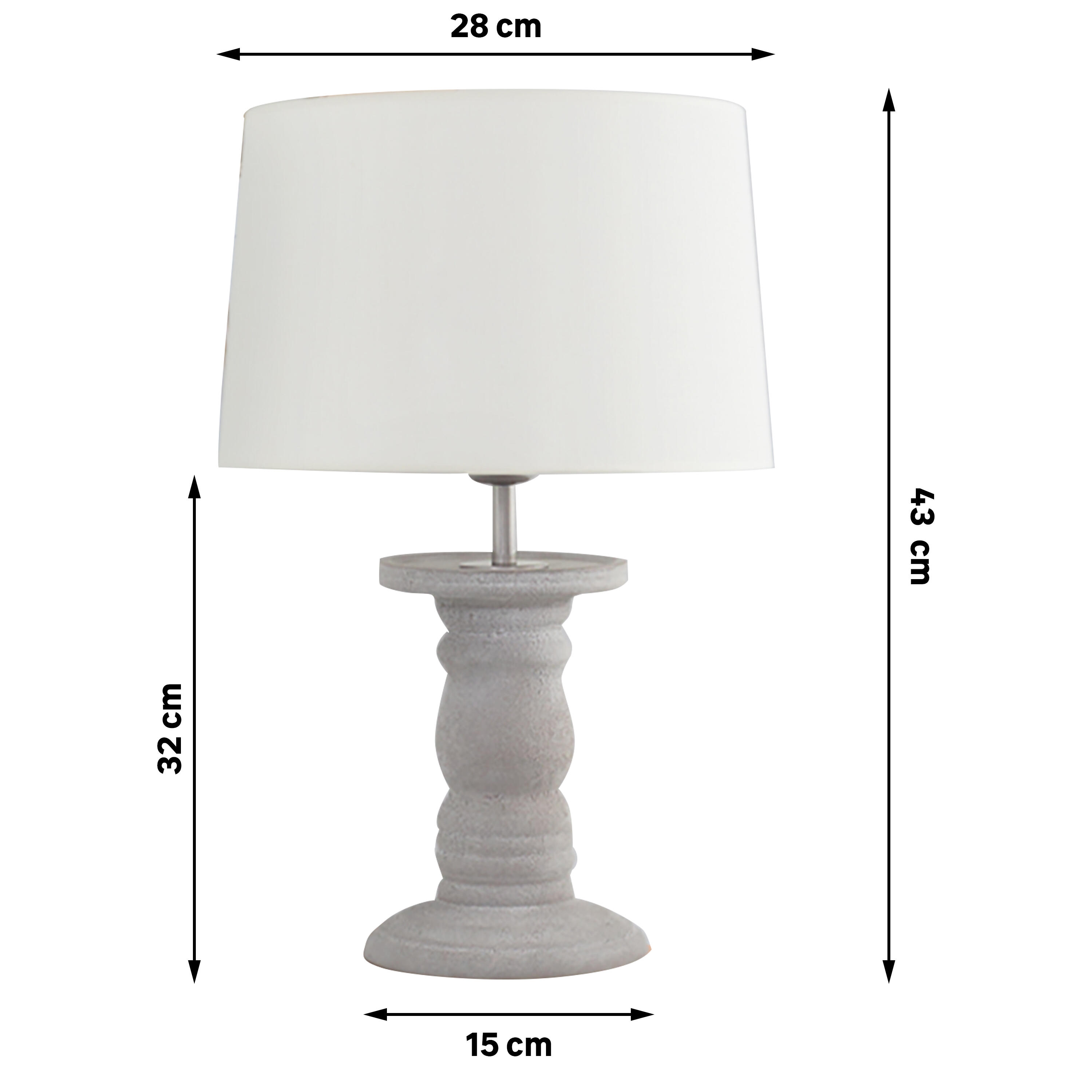 Lámpara de mesa romna e27 cerámica gris 43 cm de alto