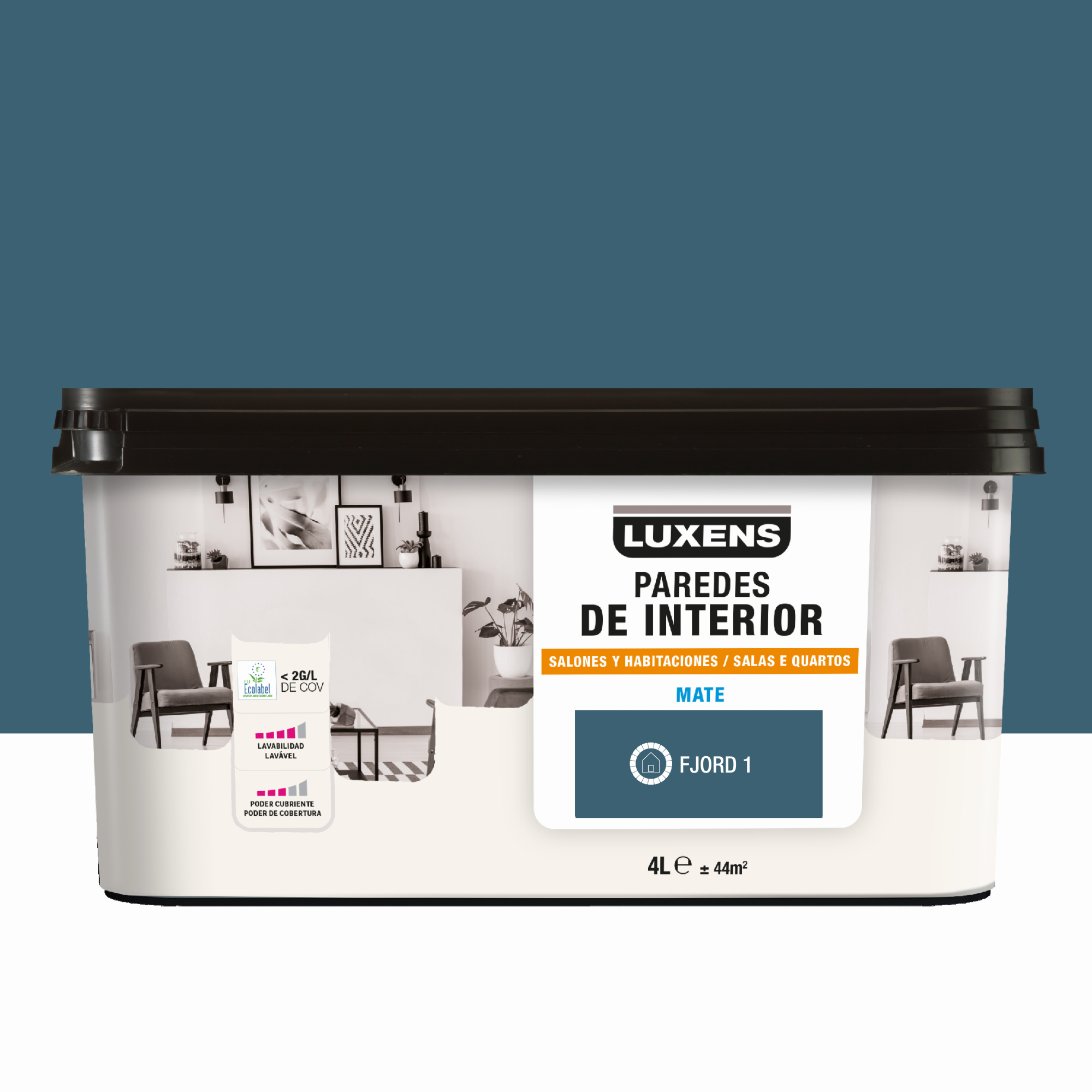Pintura de interior salones y habitaciones LUXENS mate 4l fjord 1