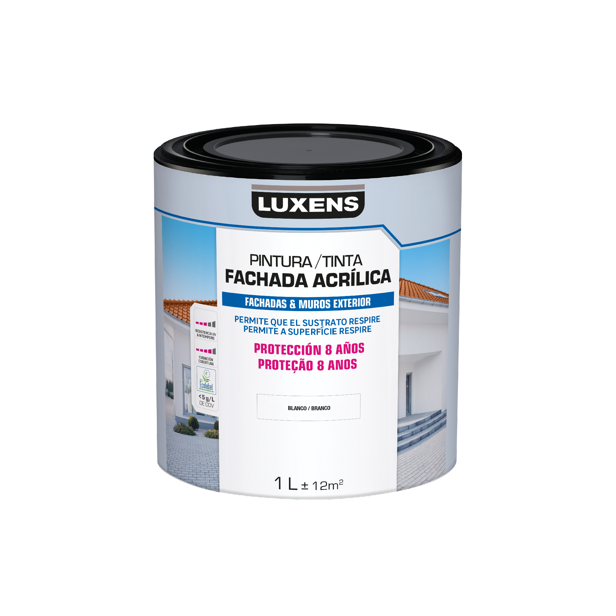 Pintura para fachadas mate LUXENS protección hasta 6 años 15L blanco