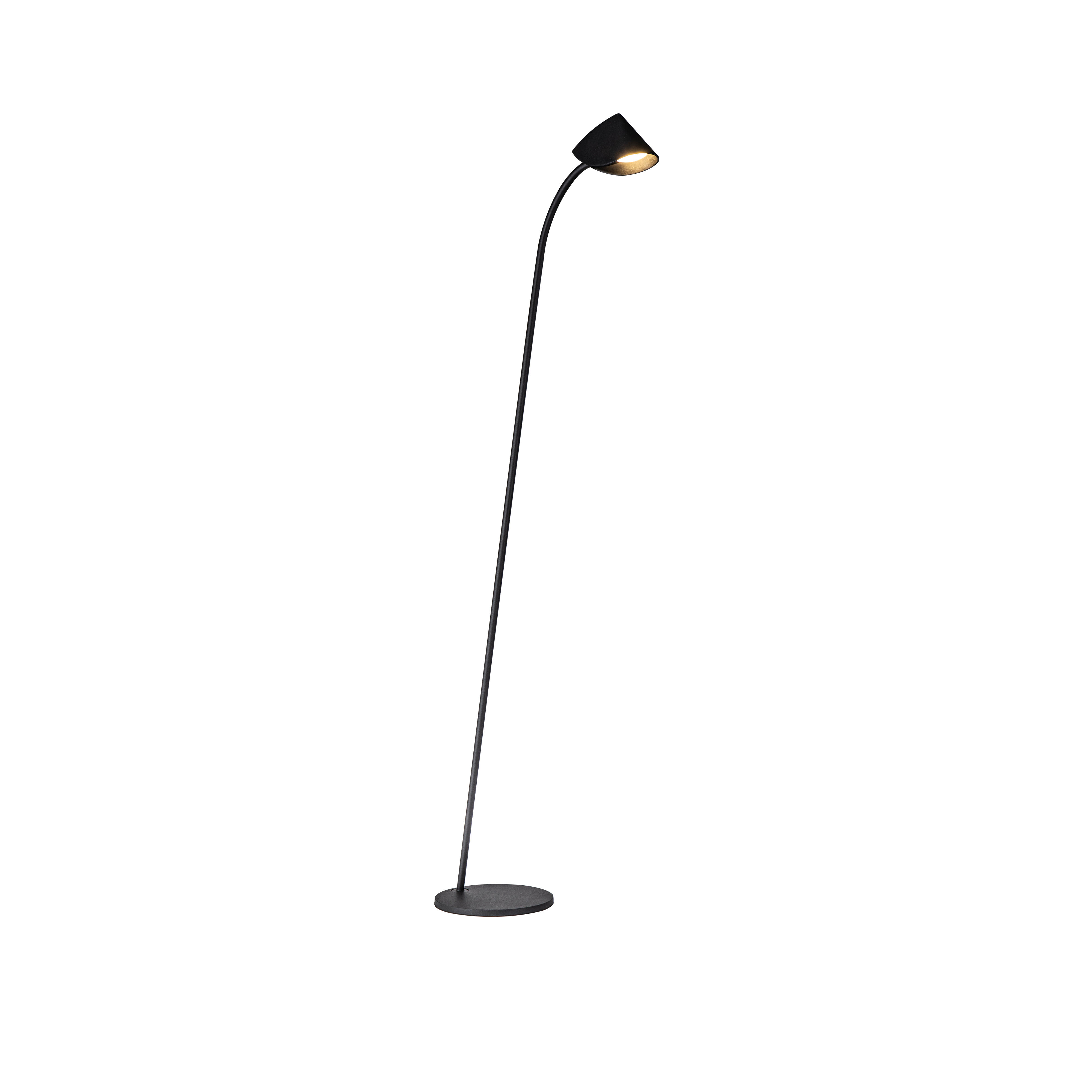Lámpara de pie capuccina led blanco cálido 129 cm negro