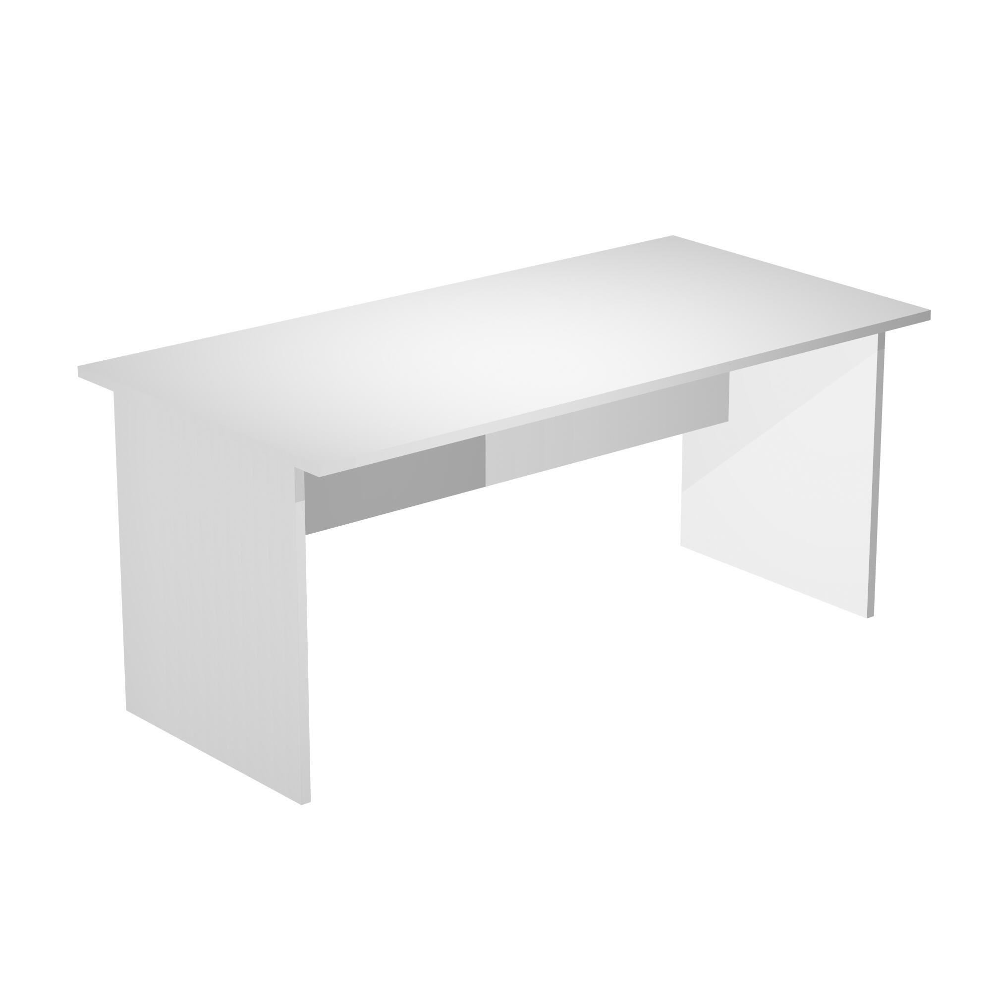 Mesa de escritorio presto de madera color blanco con patas panel de 72x140x80cm