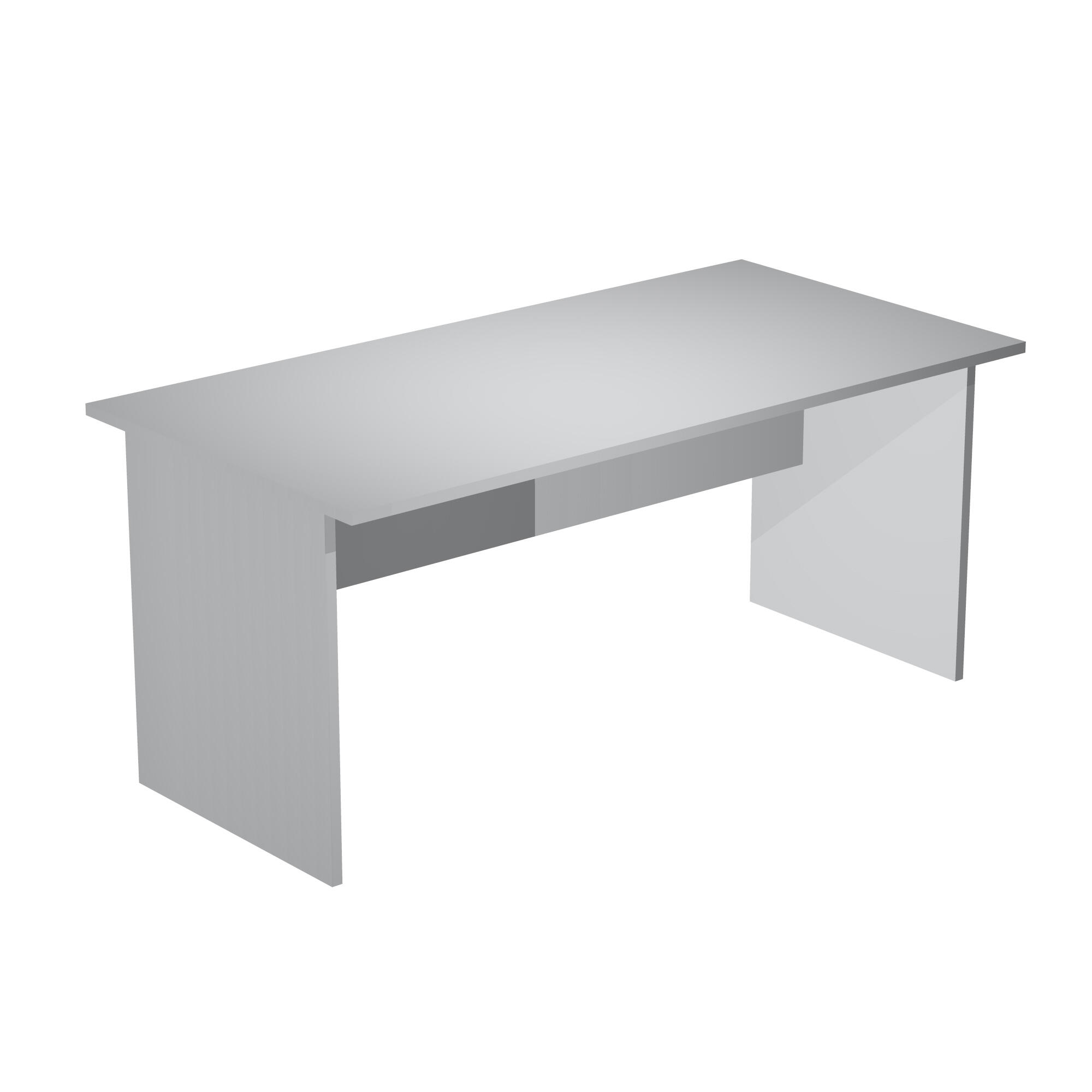 Mesa de escritorio presto de madera color gris con patas panel de 72x160x80cm